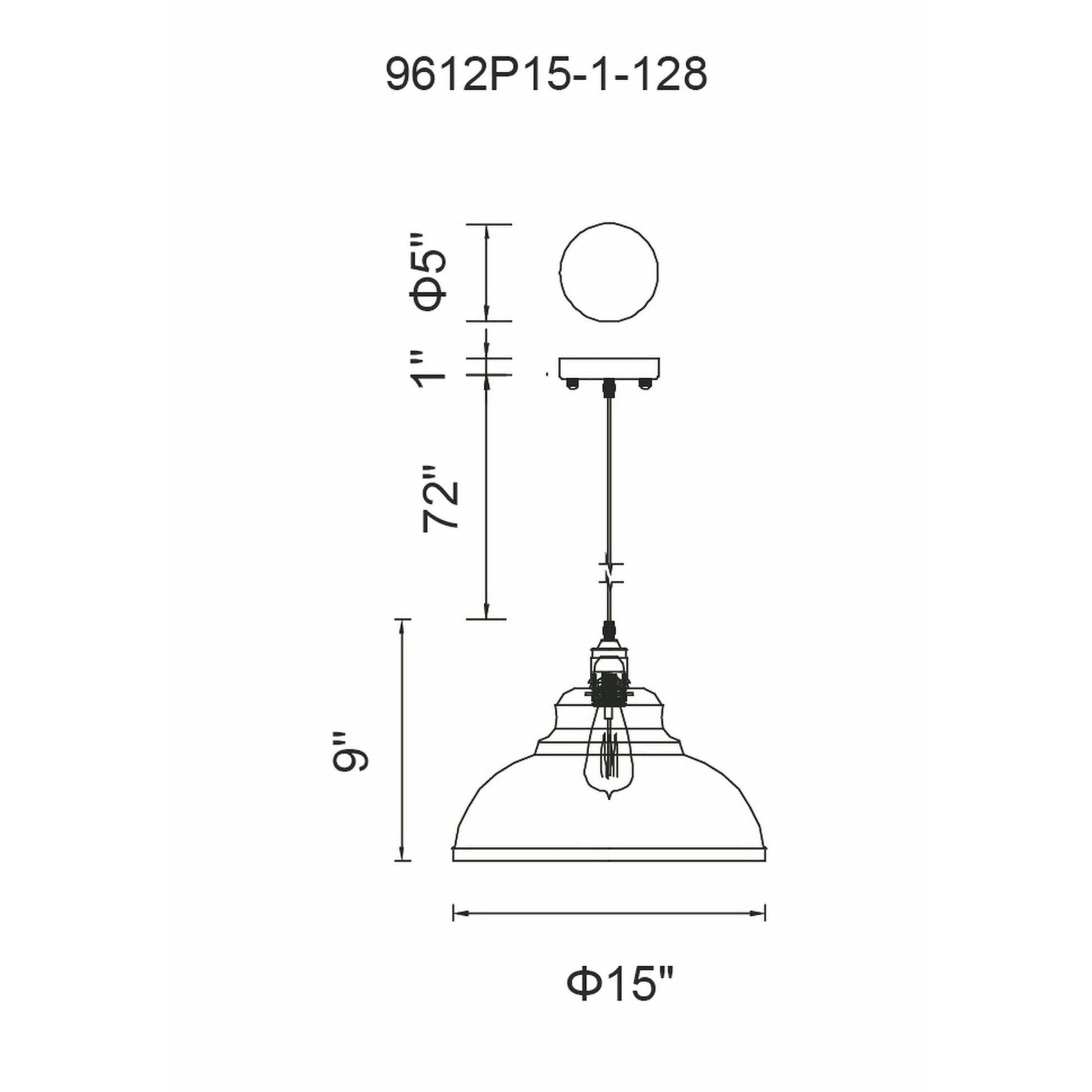 Vogel 1 Light Antique Copper Pendant - CWI Lighting