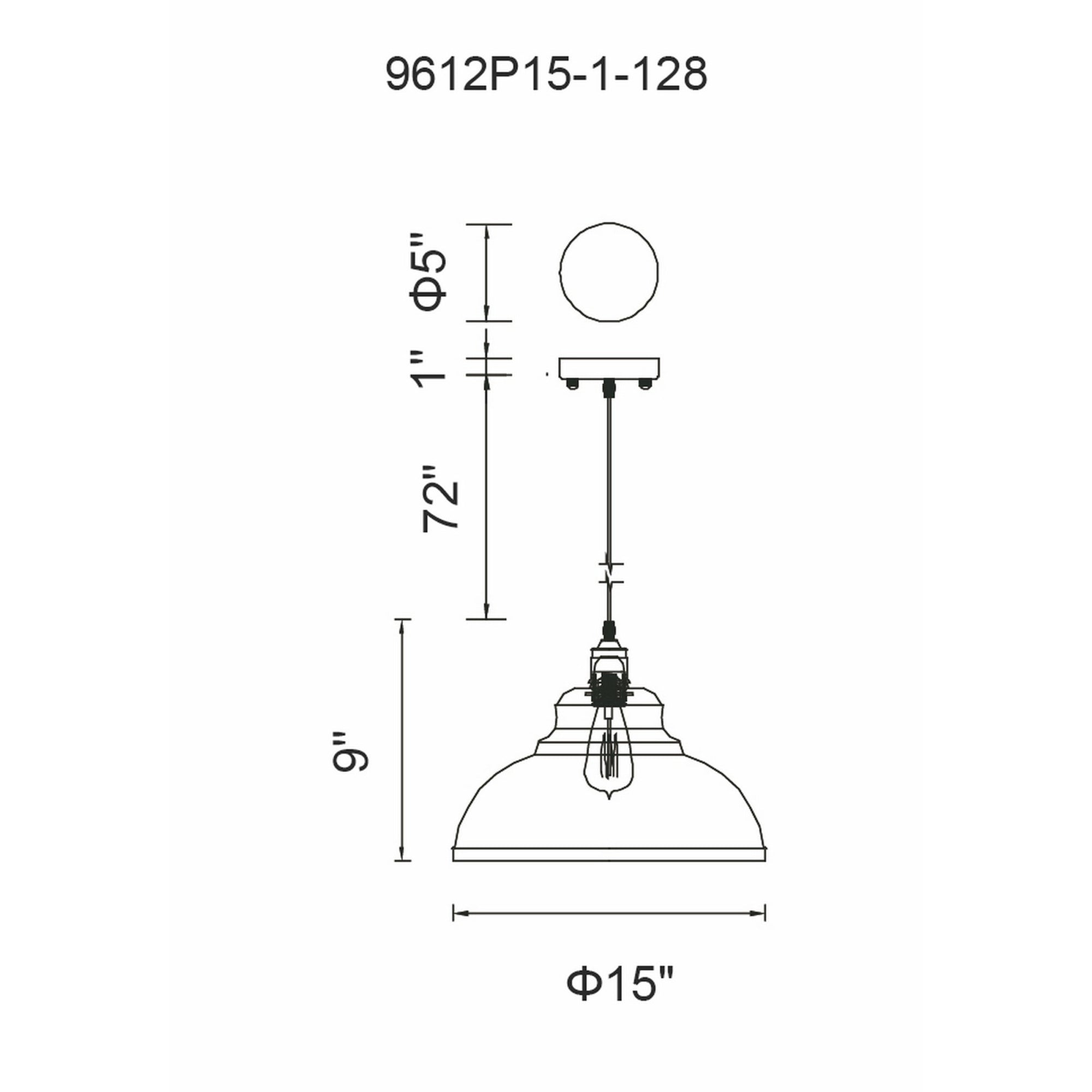 Vogel 1 Light Antique Copper Pendant - CWI Lighting