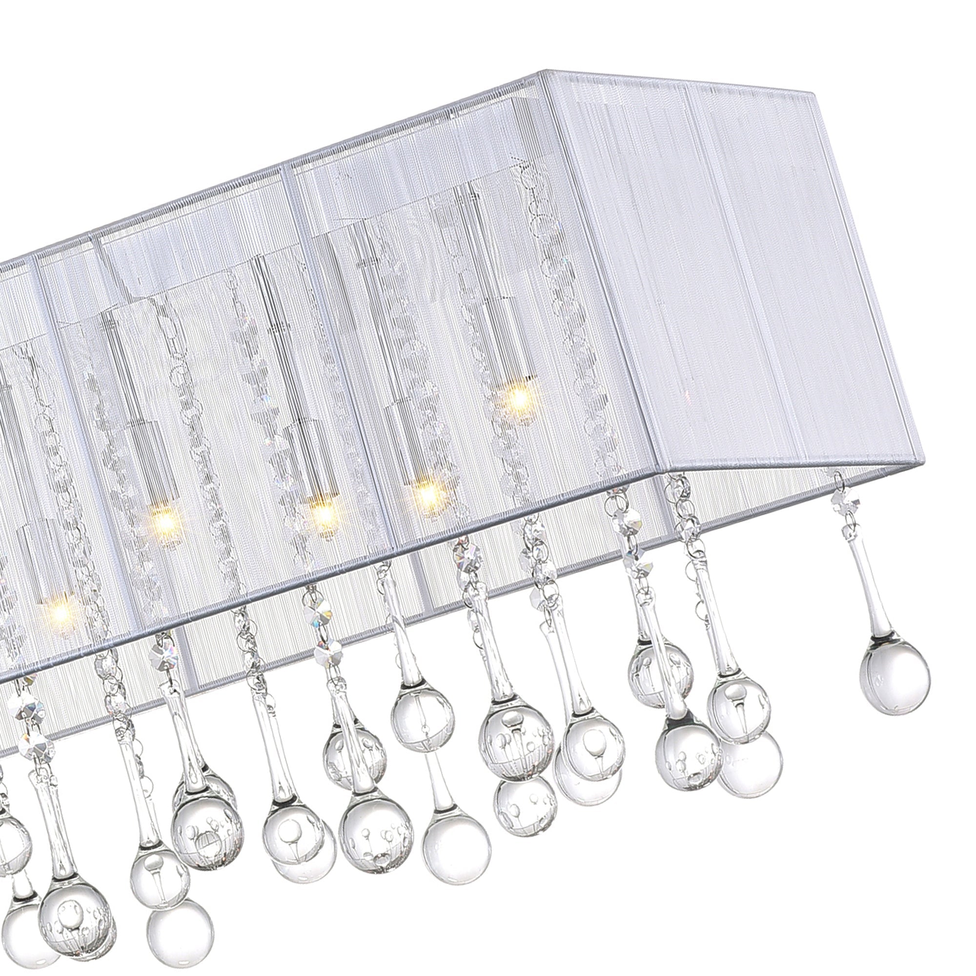 Water Drop 17 Light Drum Shade Chandelier With Chrome Finish - CWI Lighting