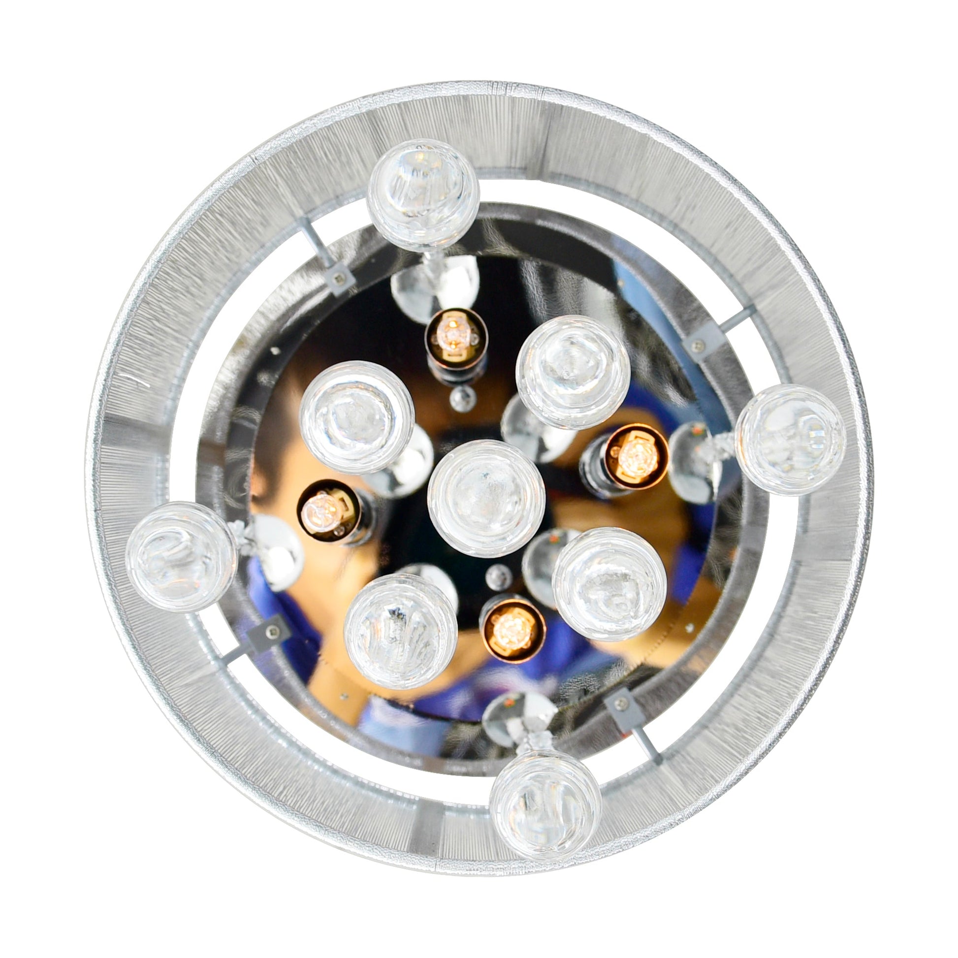 Water Drop 4 Light Chrome Flush Mount With Silver Shade - CWI Lighting