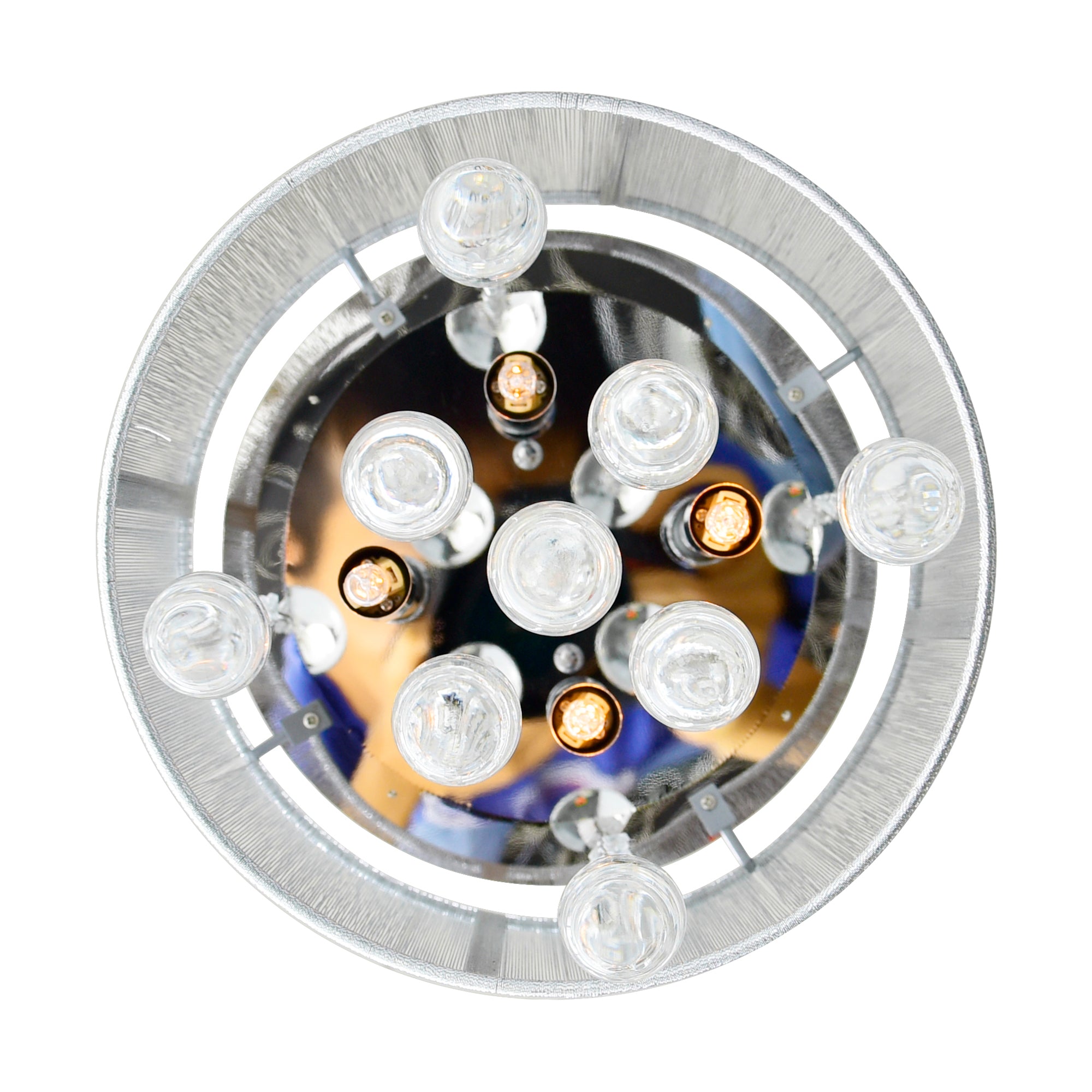 Water Drop 4 Light Chrome Flush Mount With Silver Shade - CWI Lighting