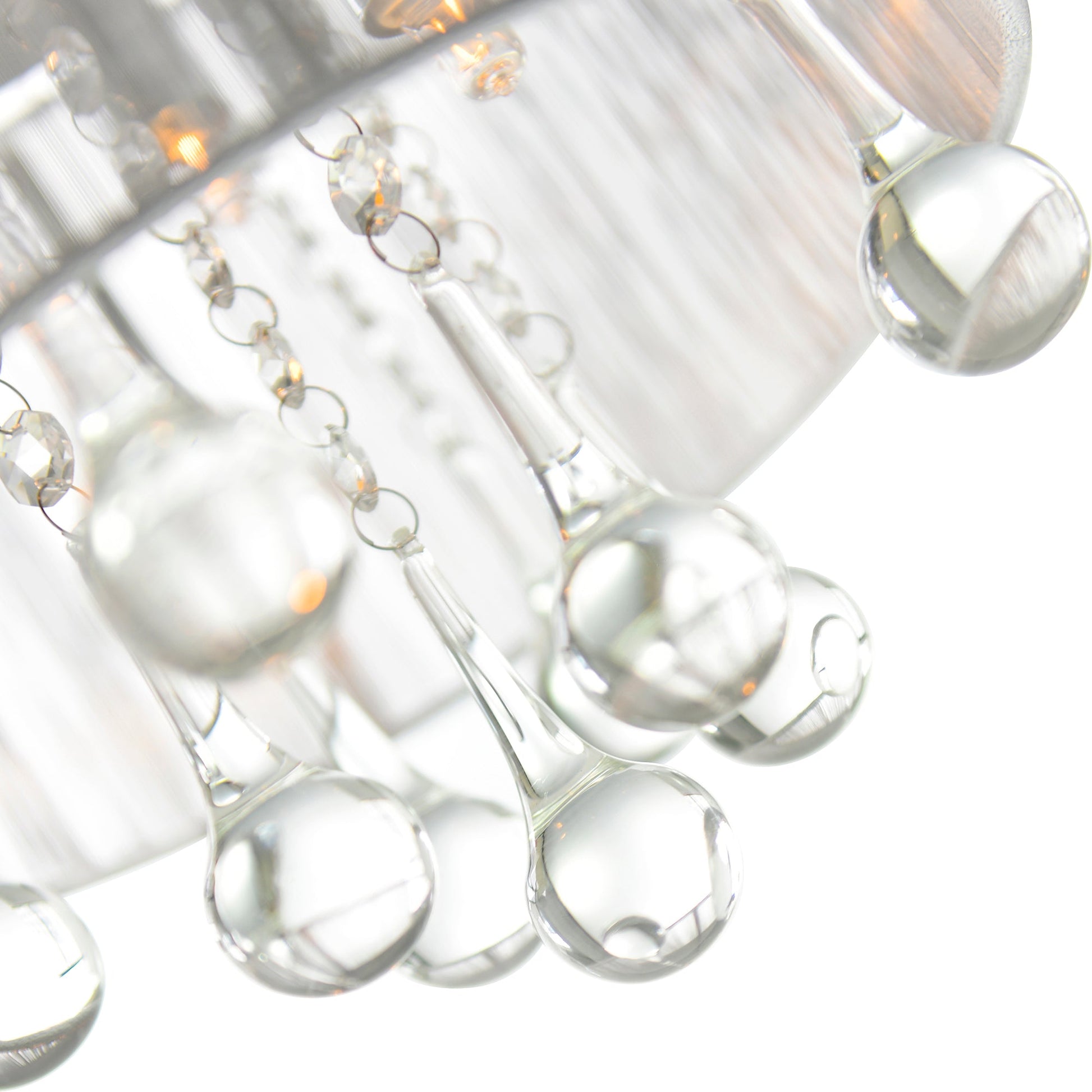 Water Drop 4 Light Chrome Flush Mount With Silver Shade - CWI Lighting