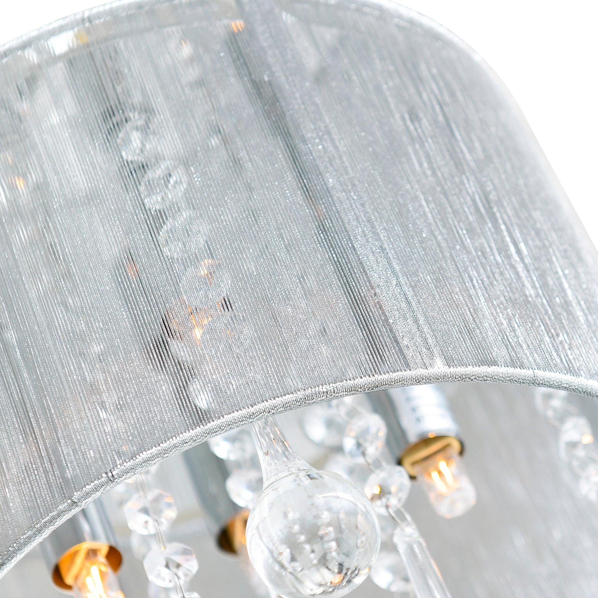 Water Drop 4 Light Chrome Flush Mount With Silver Shade - CWI Lighting