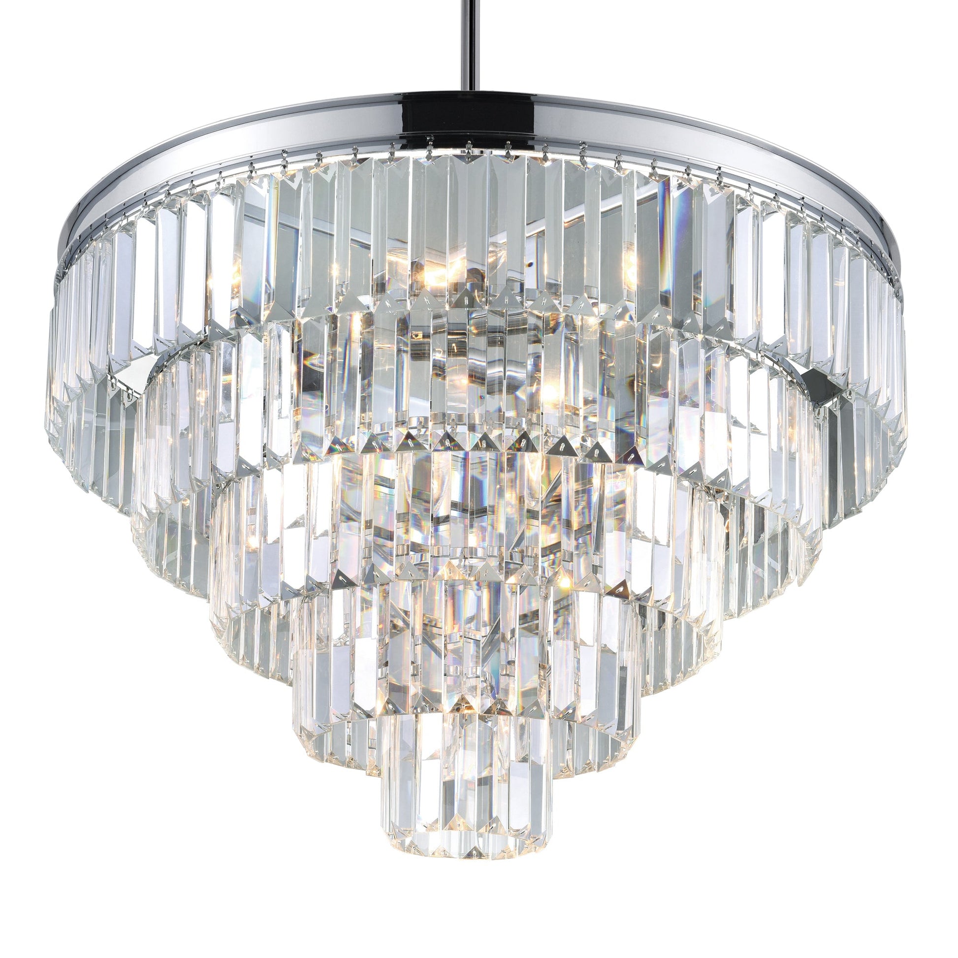Weiss 12 Light Chrome Down Chandelier - CWI Lighting