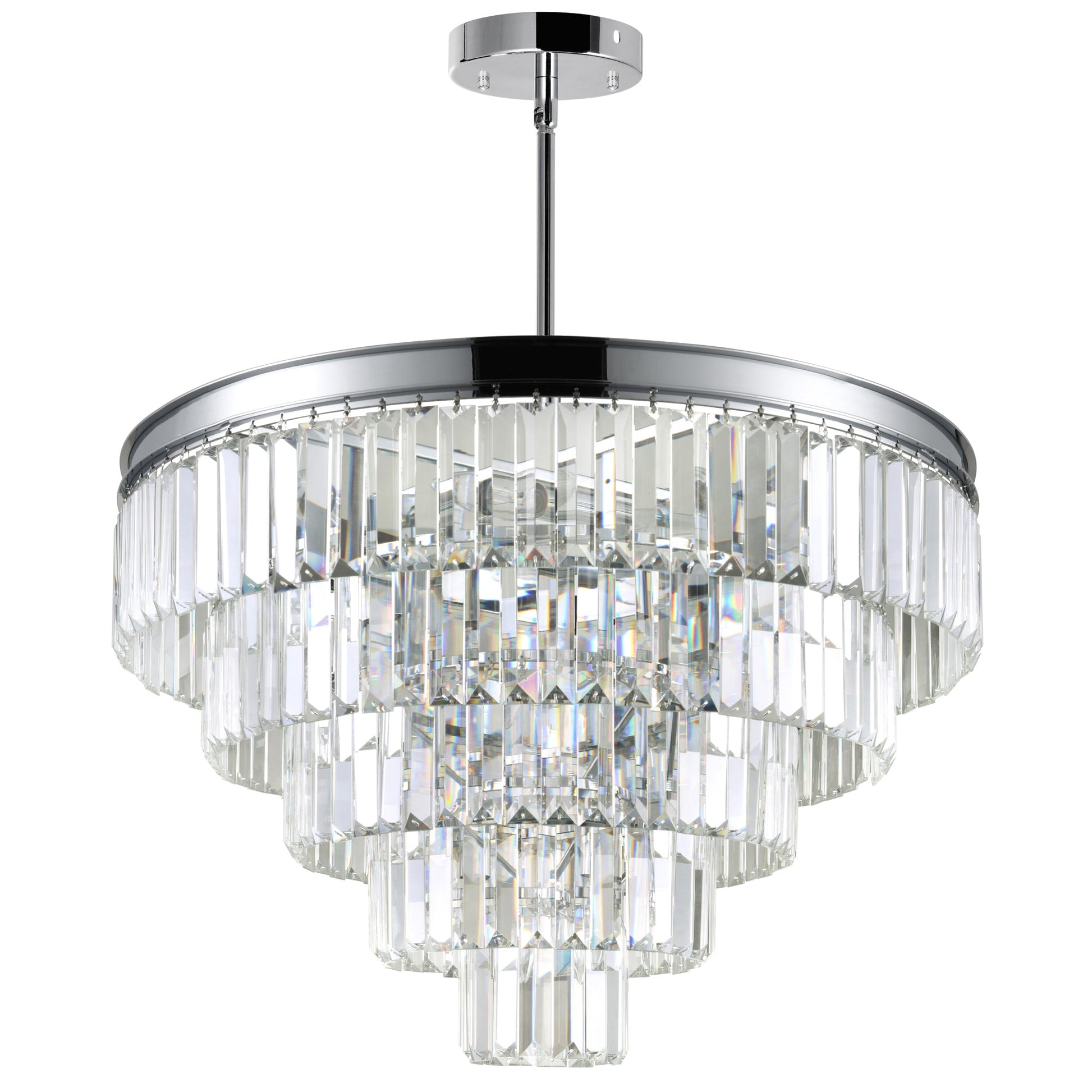 Weiss 12 Light Chrome Down Chandelier - CWI Lighting