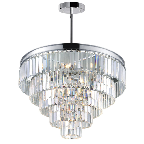 Weiss 12 Light Chrome Down Chandelier - CWI Lighting