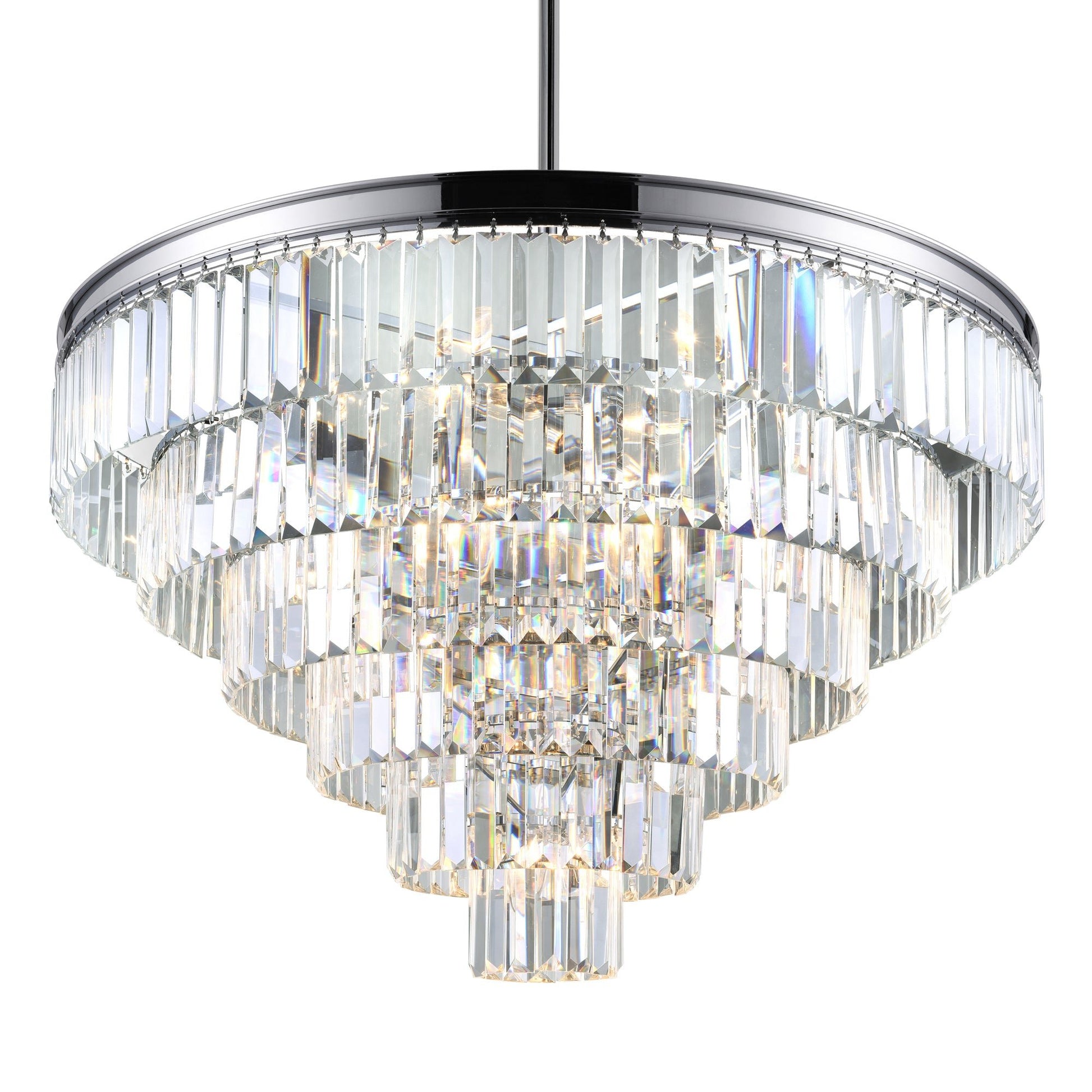 Weiss 15 Light Chrome Down Chandelier - CWI Lighting