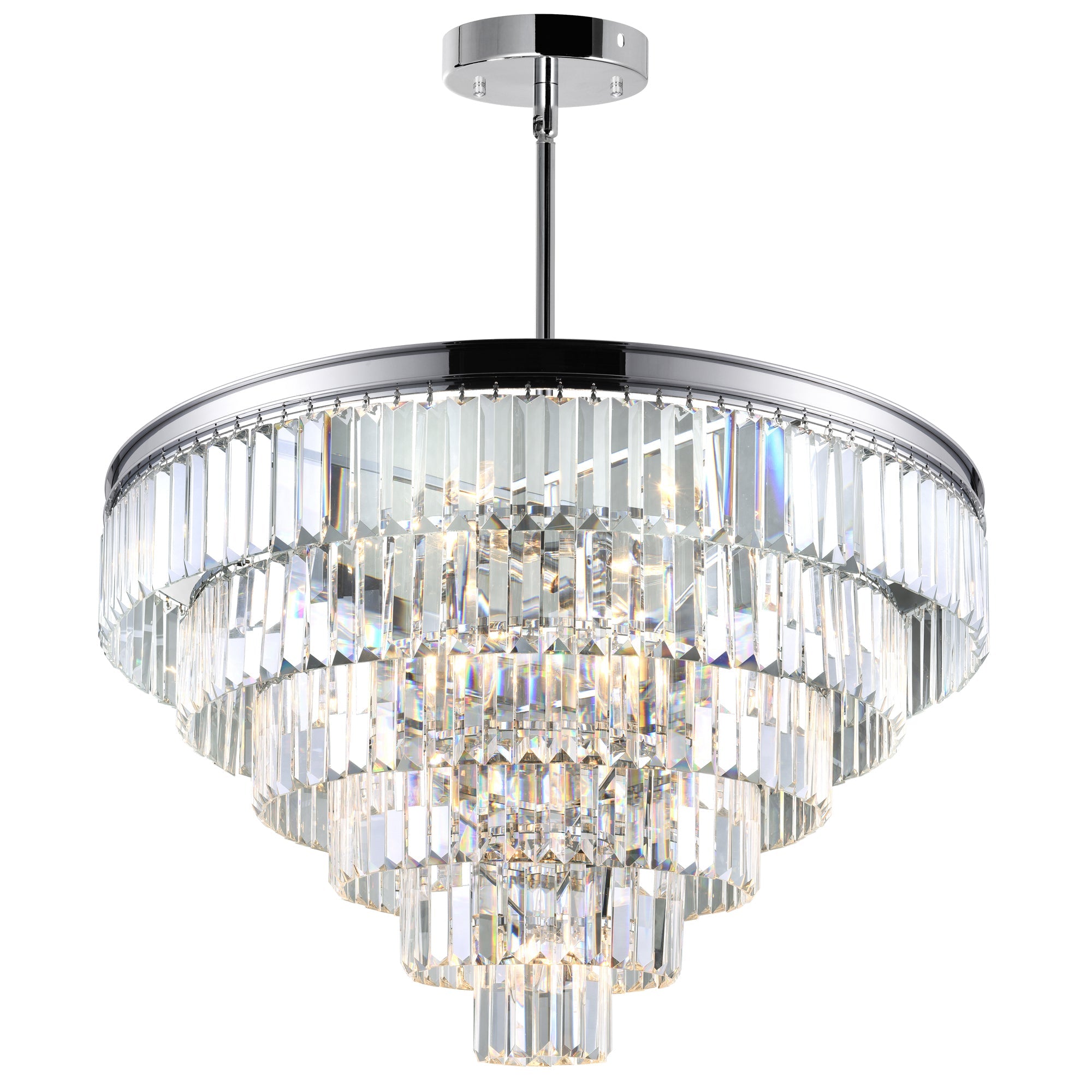 Weiss 15 Light Chrome Down Chandelier - CWI Lighting