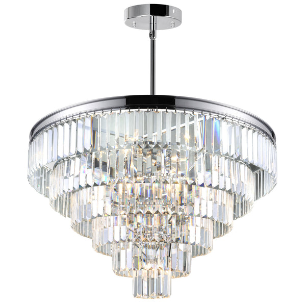 Weiss 15 Light Chrome Down Chandelier - CWI Lighting