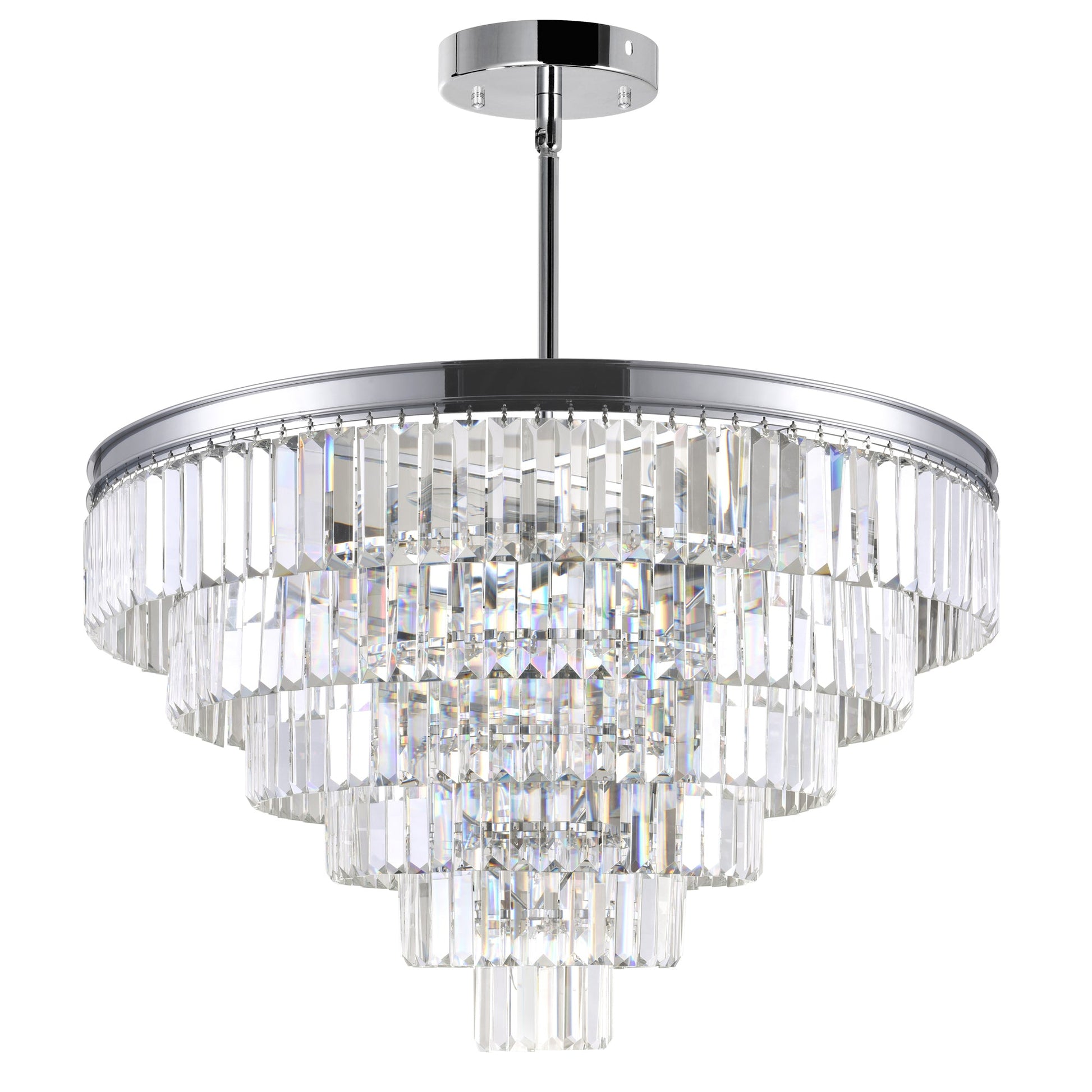 Weiss 15 Light Chrome Down Chandelier - CWI Lighting