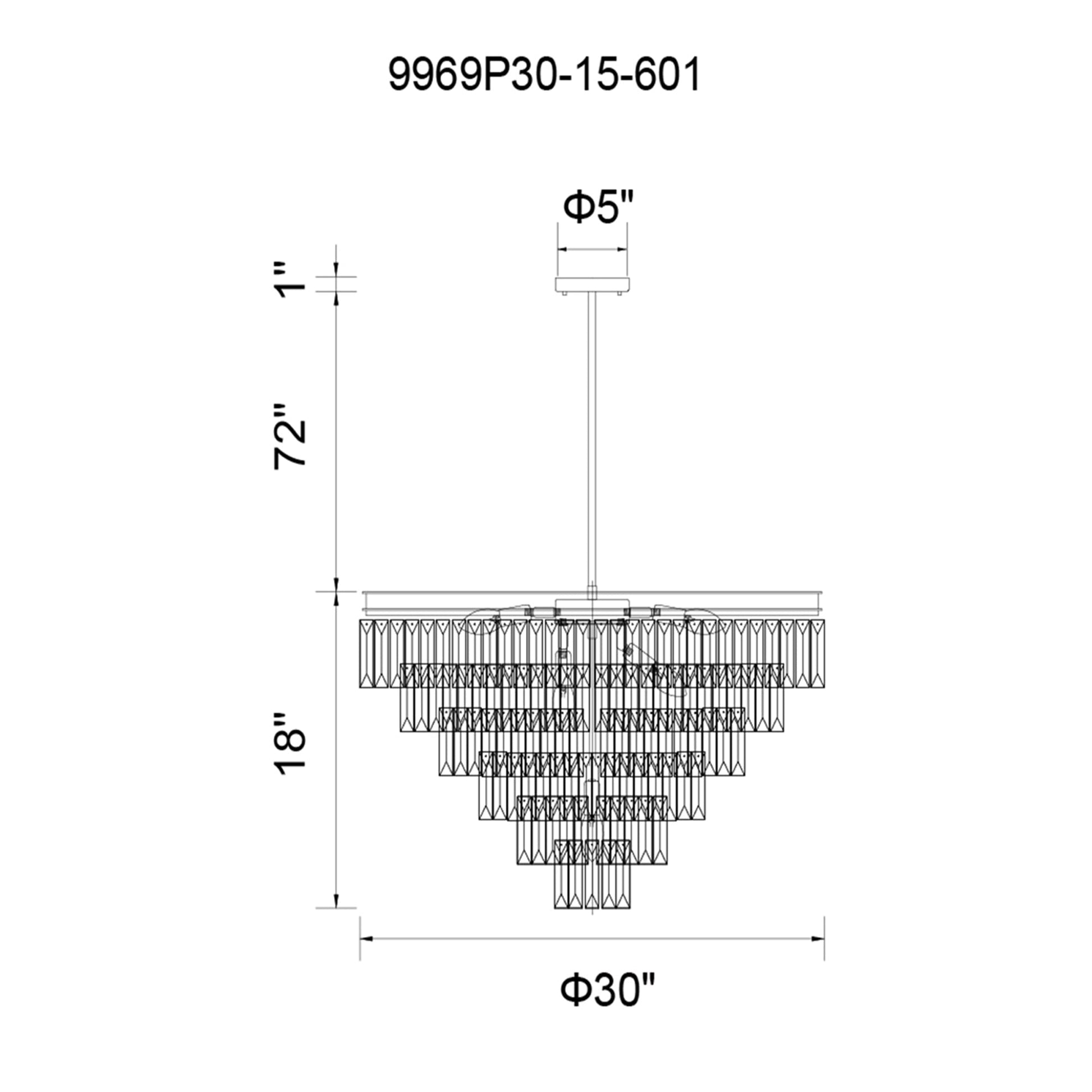 Weiss 15 Light Chrome Down Chandelier - CWI Lighting