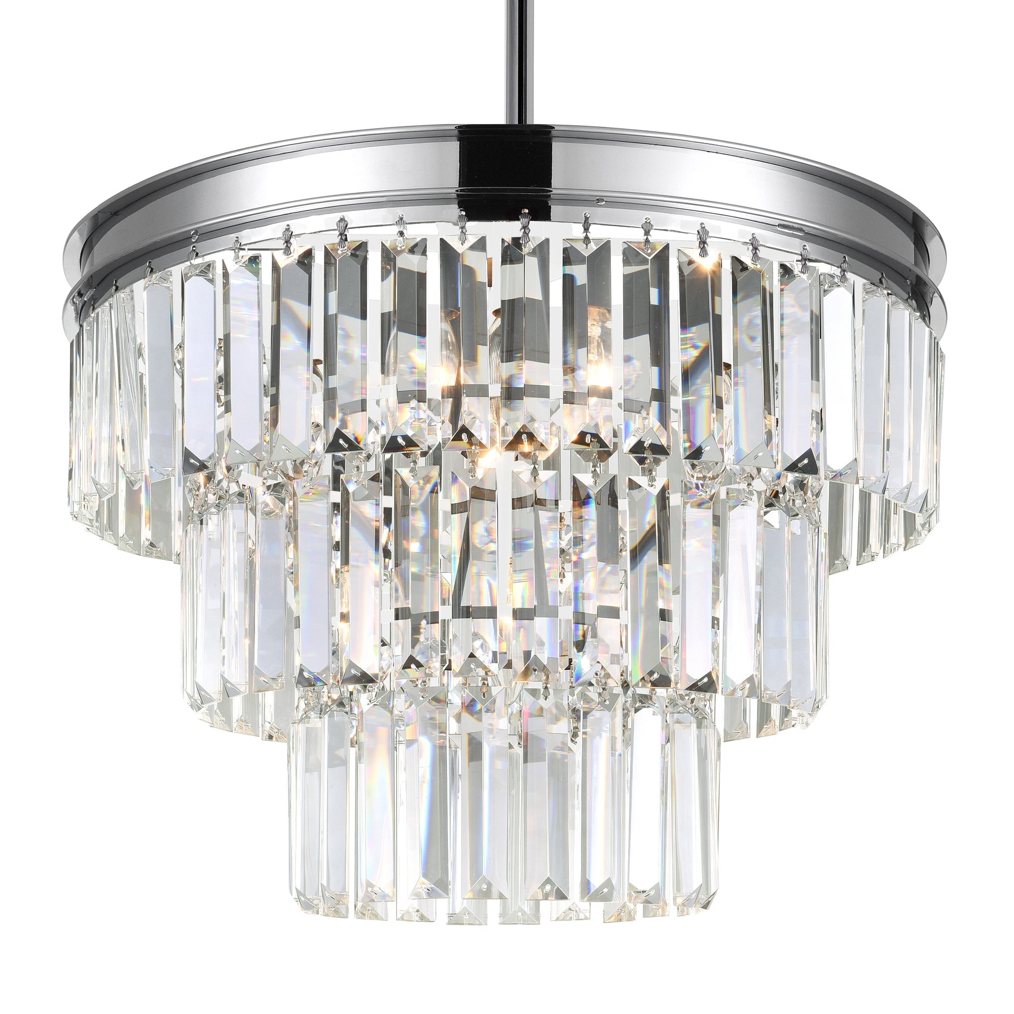 Weiss 5 Light 18in Chrome Down Chandelier - CWI Lighting