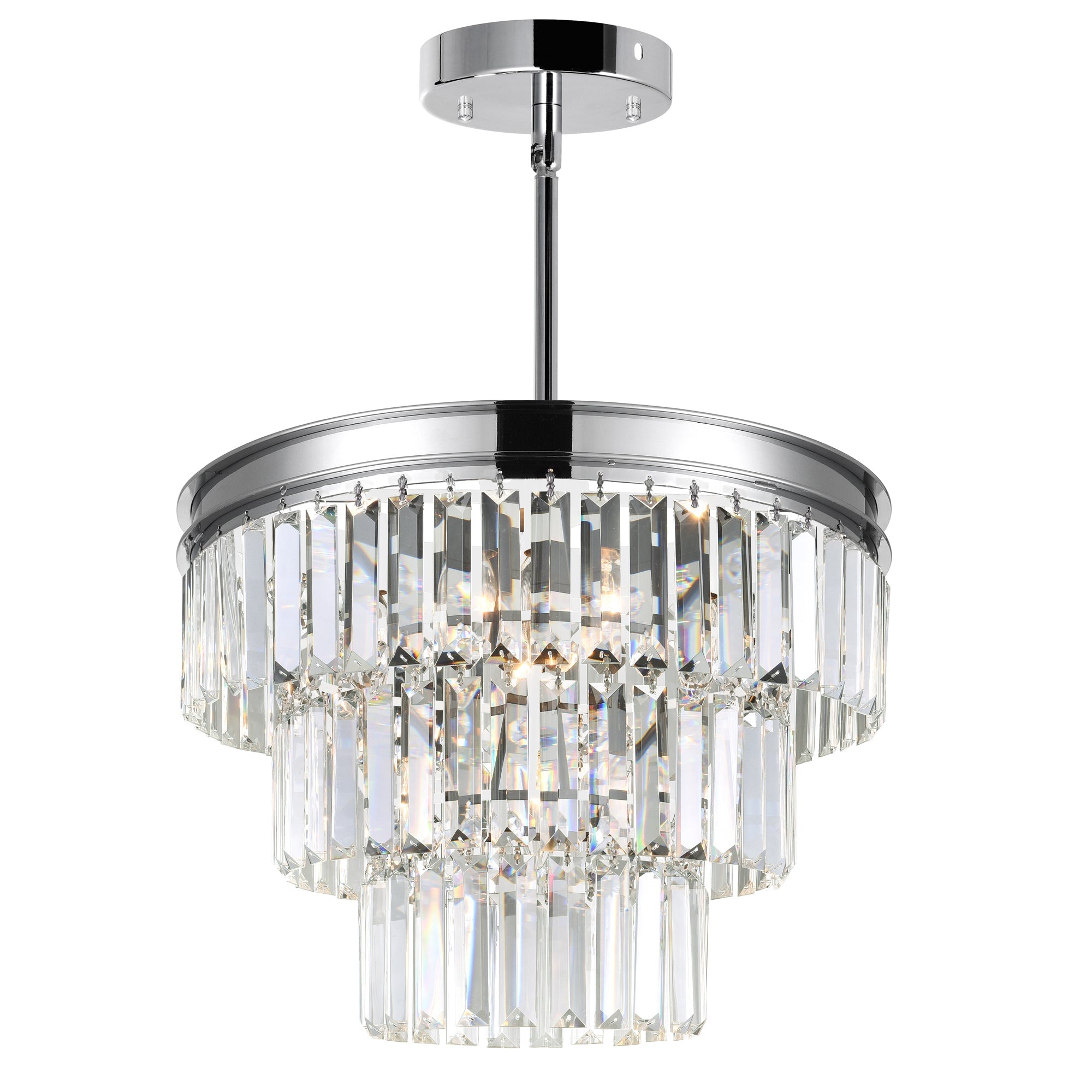 Weiss 5 Light 18in Chrome Down Chandelier - CWI Lighting