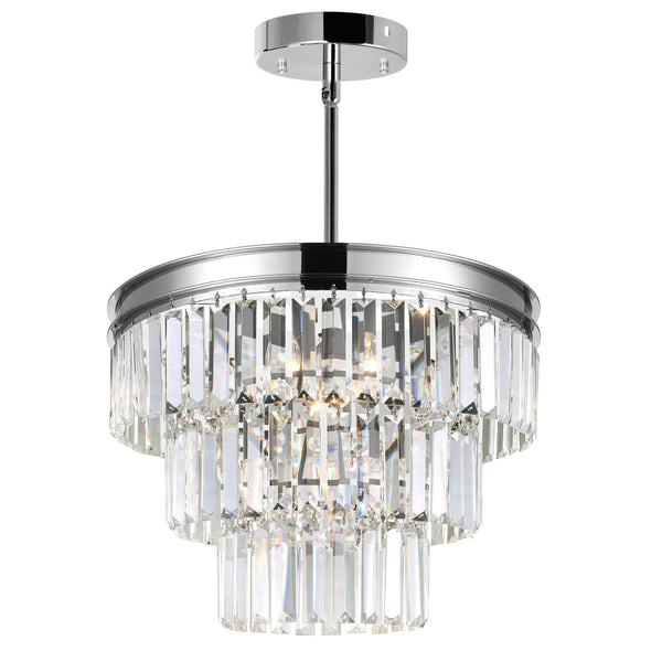 Weiss 5 Light 18in Chrome Down Chandelier - CWI Lighting