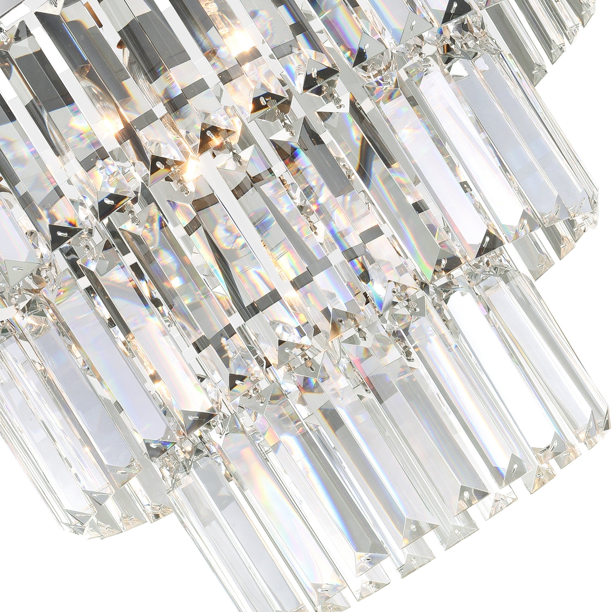 Weiss 5 Light 18in Chrome Down Chandelier - CWI Lighting