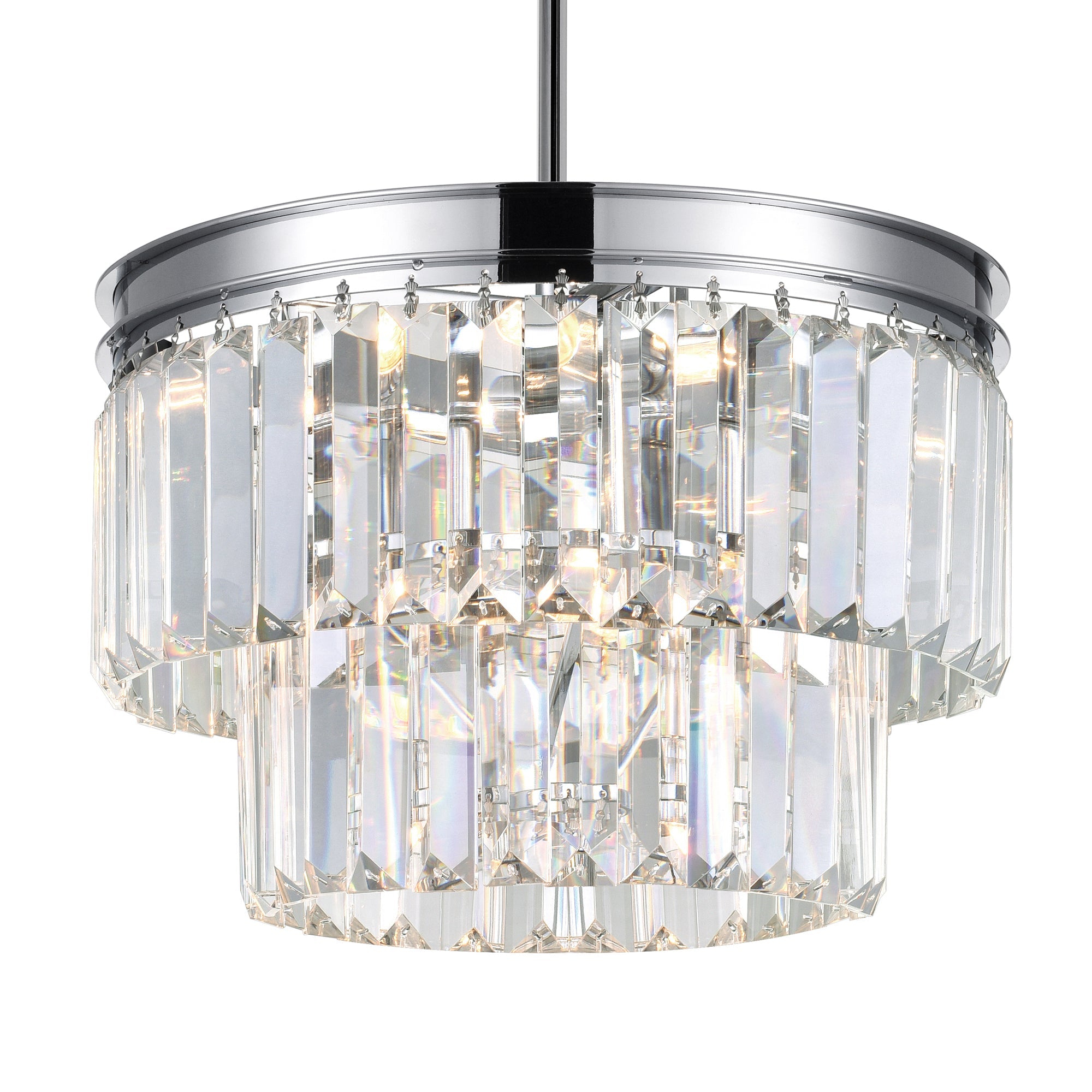 Weiss 5 Light 8in Chrome Down Mini Chandelier - CWI Lighting