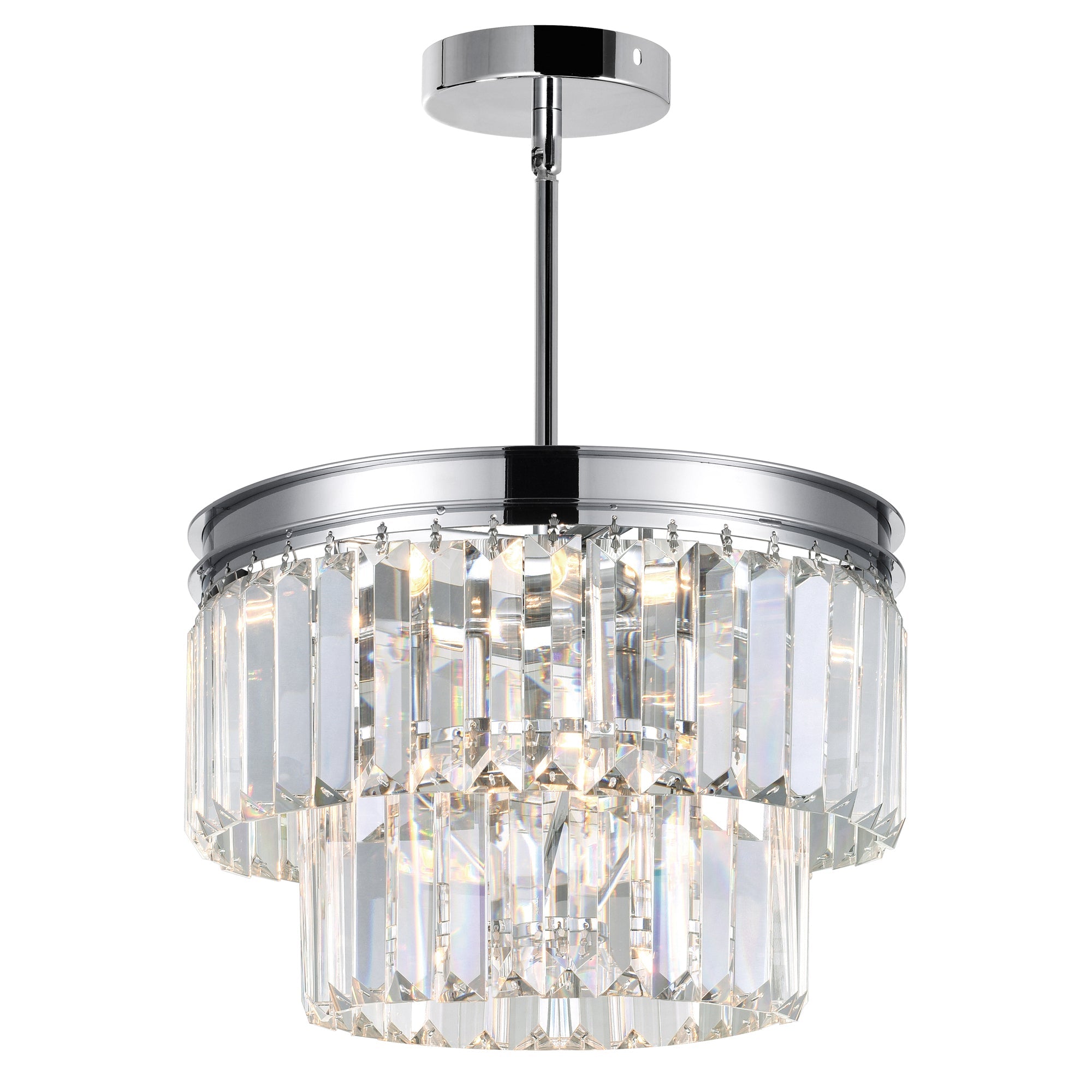 Weiss 5 Light 8in Chrome Down Mini Chandelier - CWI Lighting