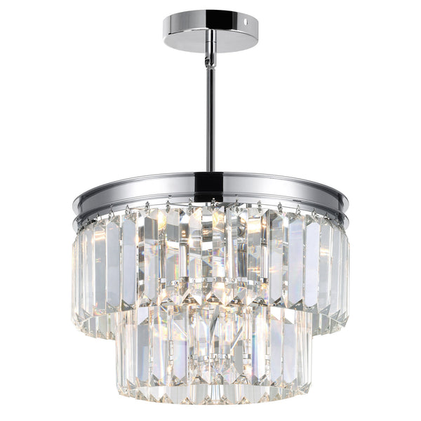 Weiss 5 Light 8in Chrome Down Mini Chandelier - CWI Lighting