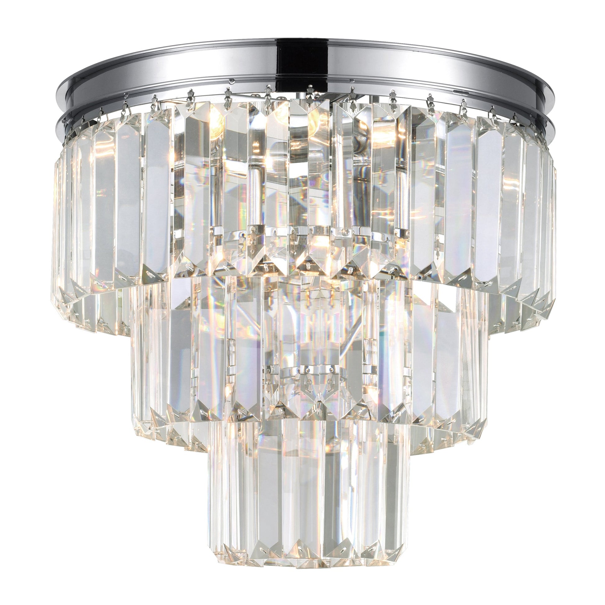 Weiss 8 Light Flush Mount With Chrome Finish - CWI Lighting