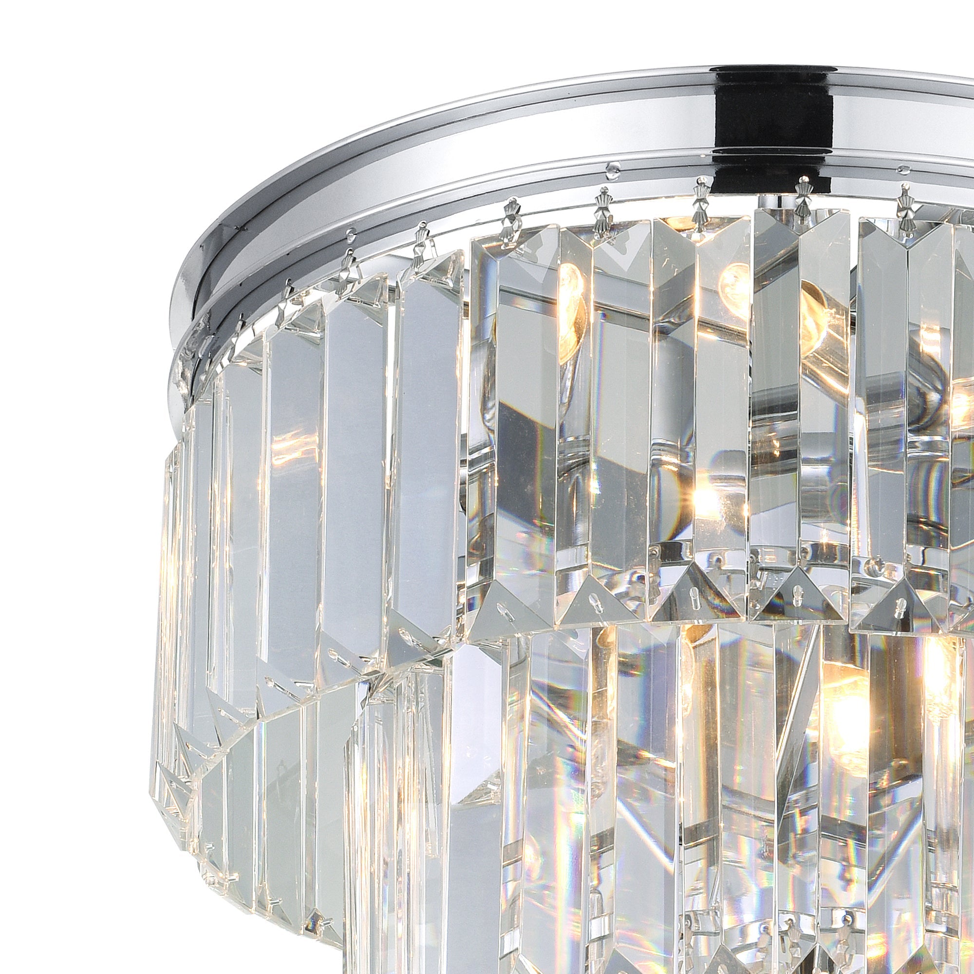Weiss 8 Light Flush Mount With Chrome Finish - CWI Lighting