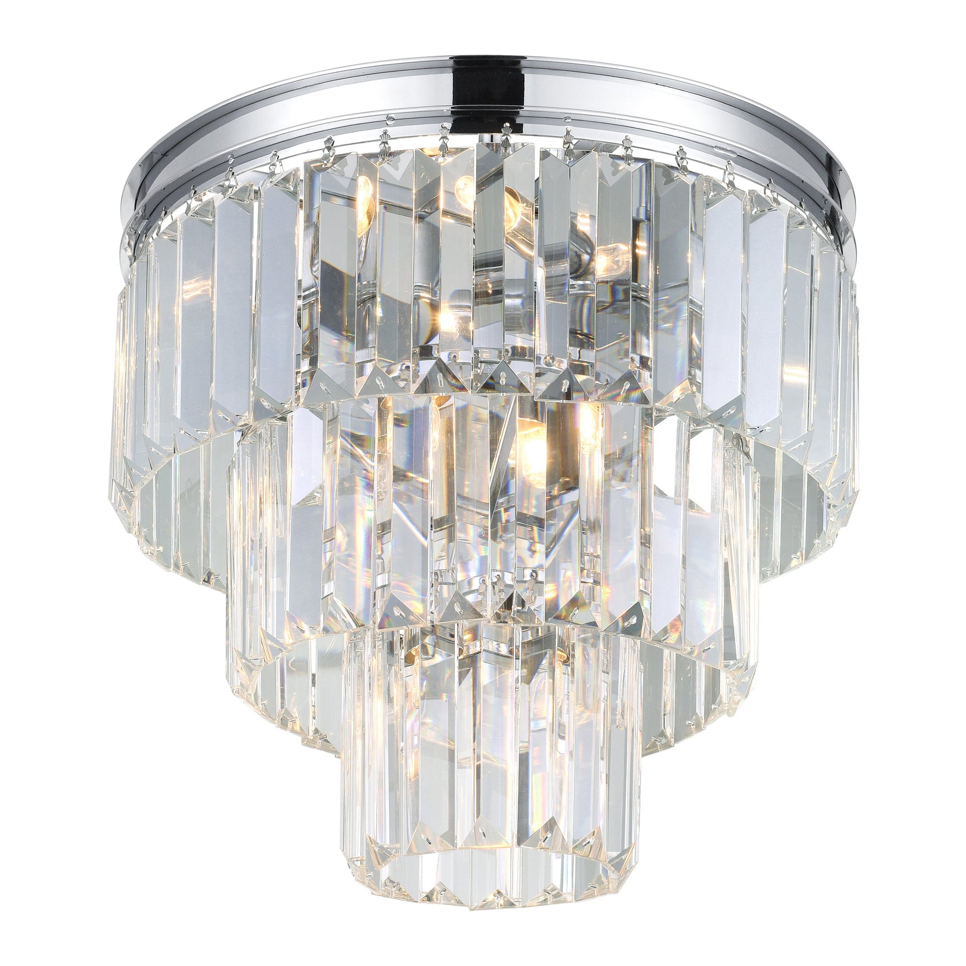 Weiss 8 Light Flush Mount With Chrome Finish - CWI Lighting