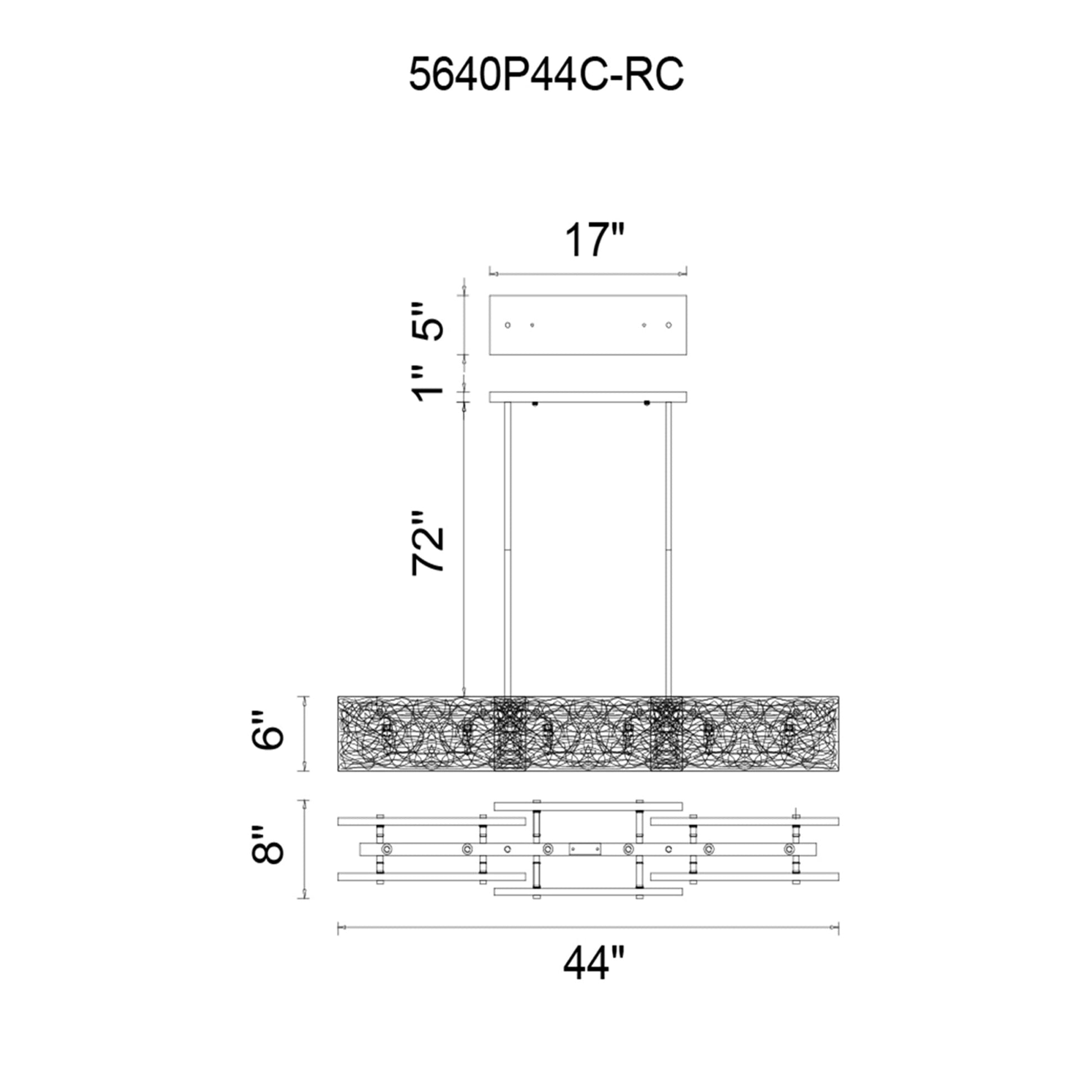 Wilma 6 Light Chrome Down Chandelier - CWI Lighting