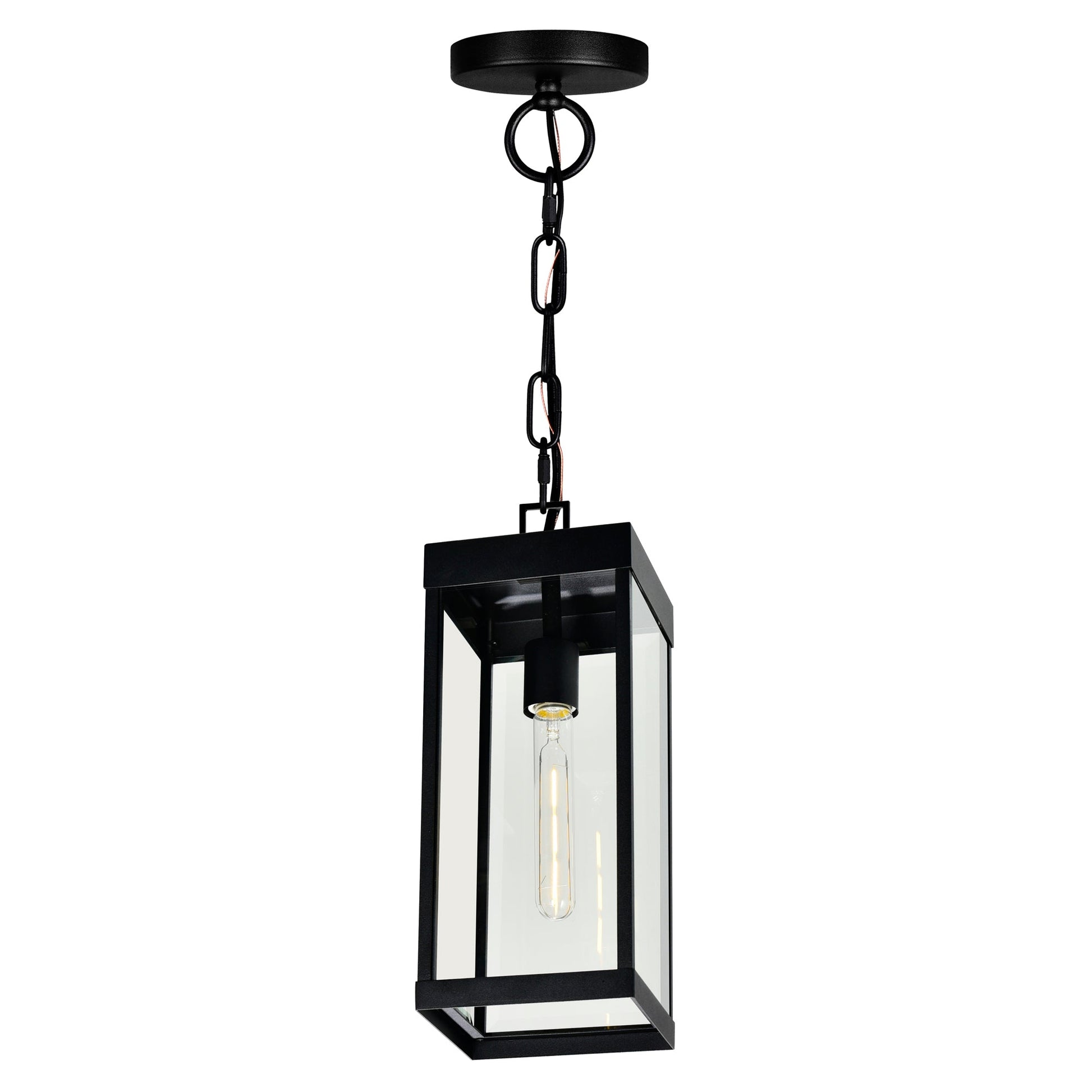 Windsor 1 Light Black Outdoor Pendant - CWI Lighting