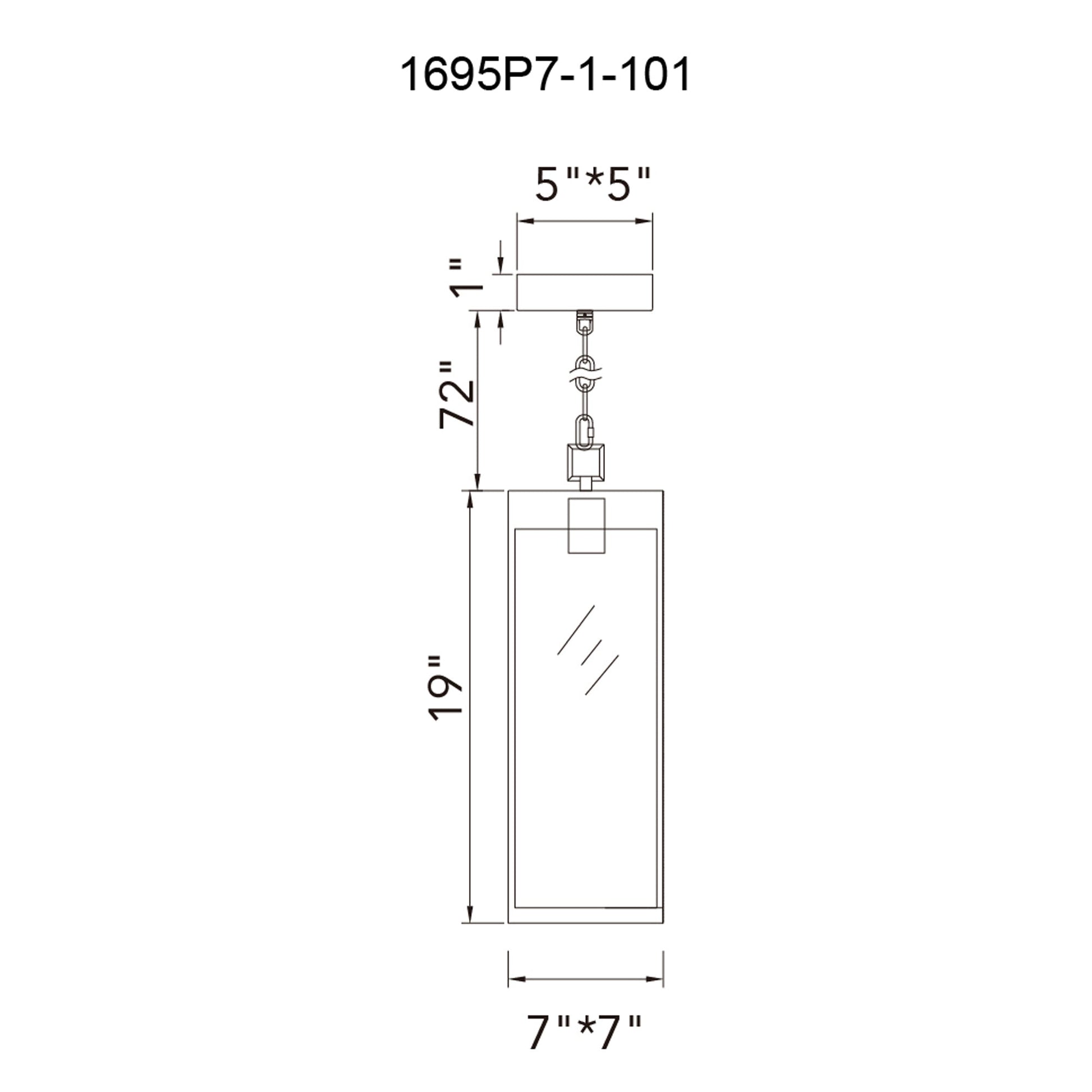 Windsor 1 Light Black Outdoor Pendant - CWI Lighting