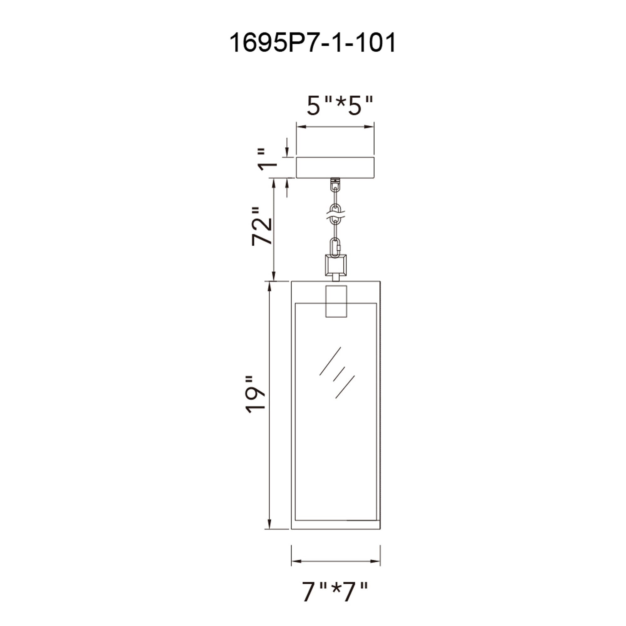 Windsor 1 Light Black Outdoor Pendant - CWI Lighting