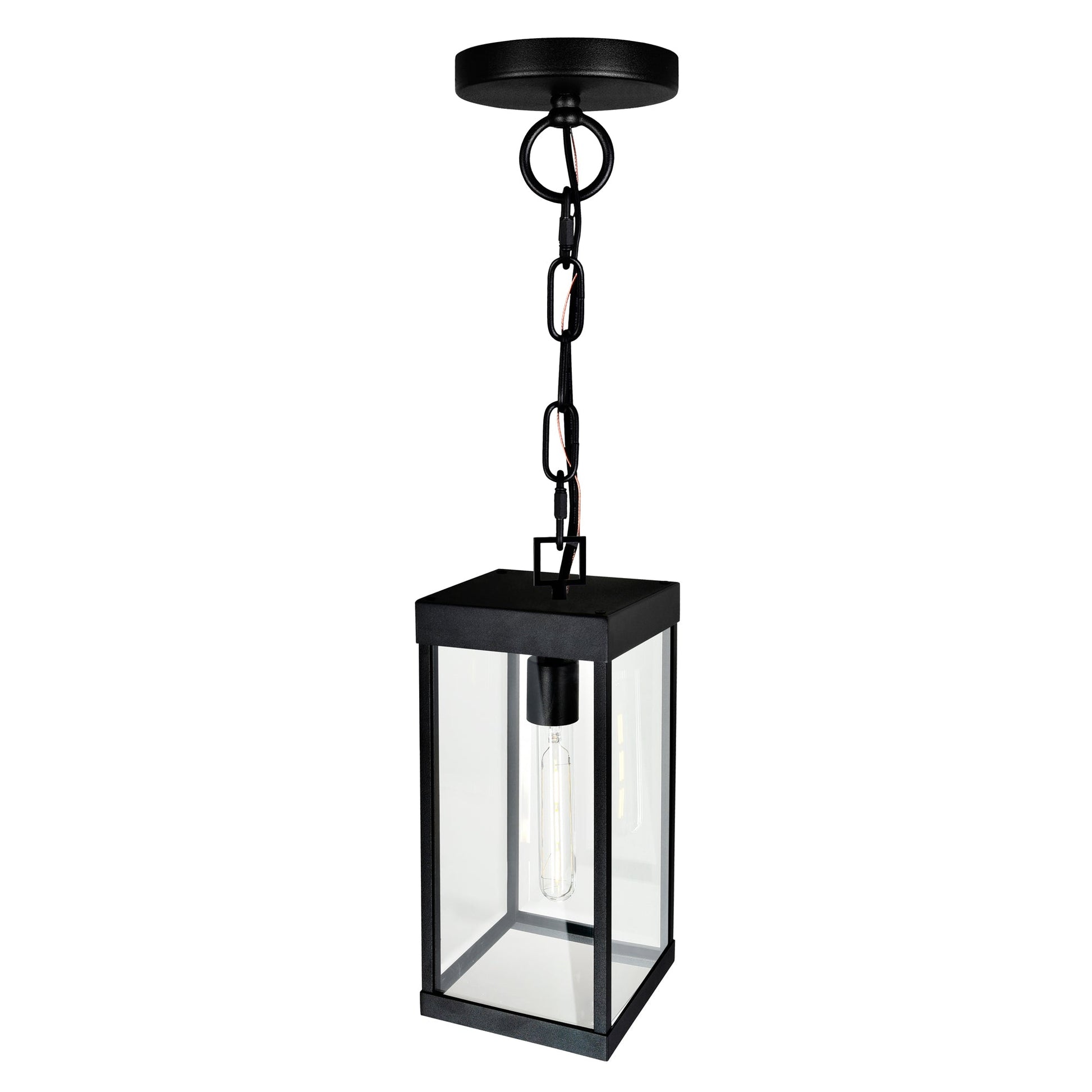 Windsor 1 Light Black Outdoor Pendant - CWI Lighting