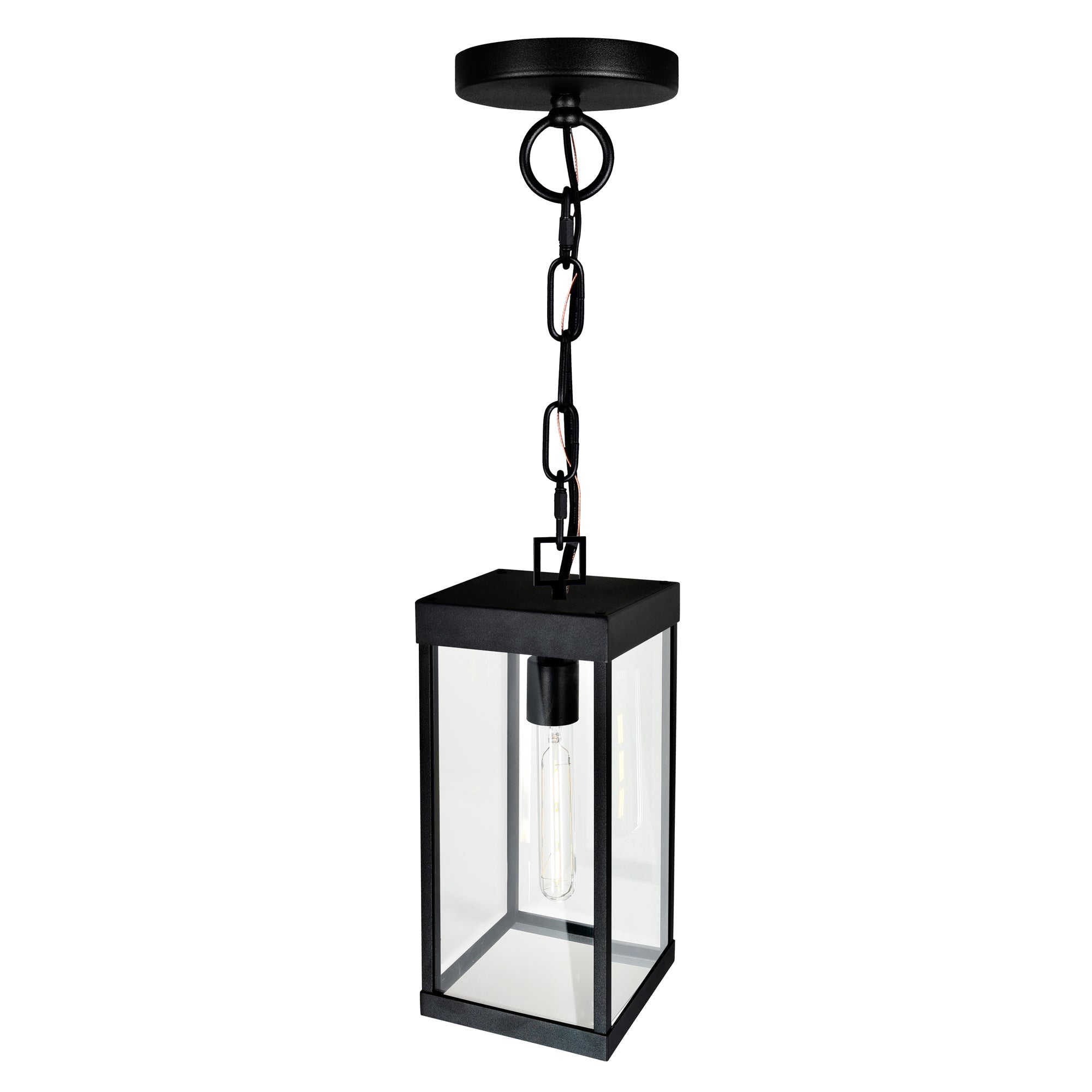 Windsor 1 Light Black Outdoor Pendant - CWI Lighting