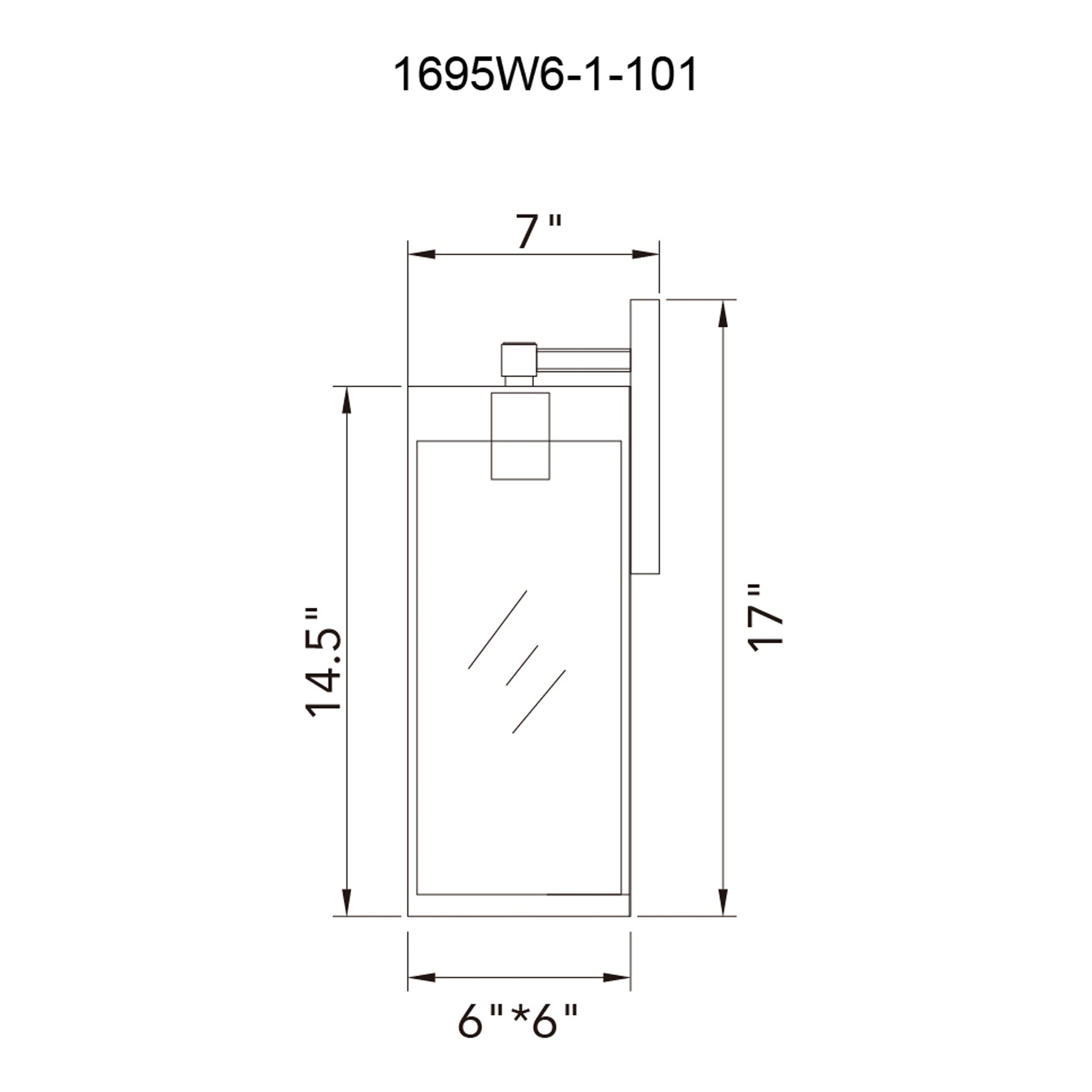 Windsor 1 Light Black Outdoor Wall Light - CWI Lighting