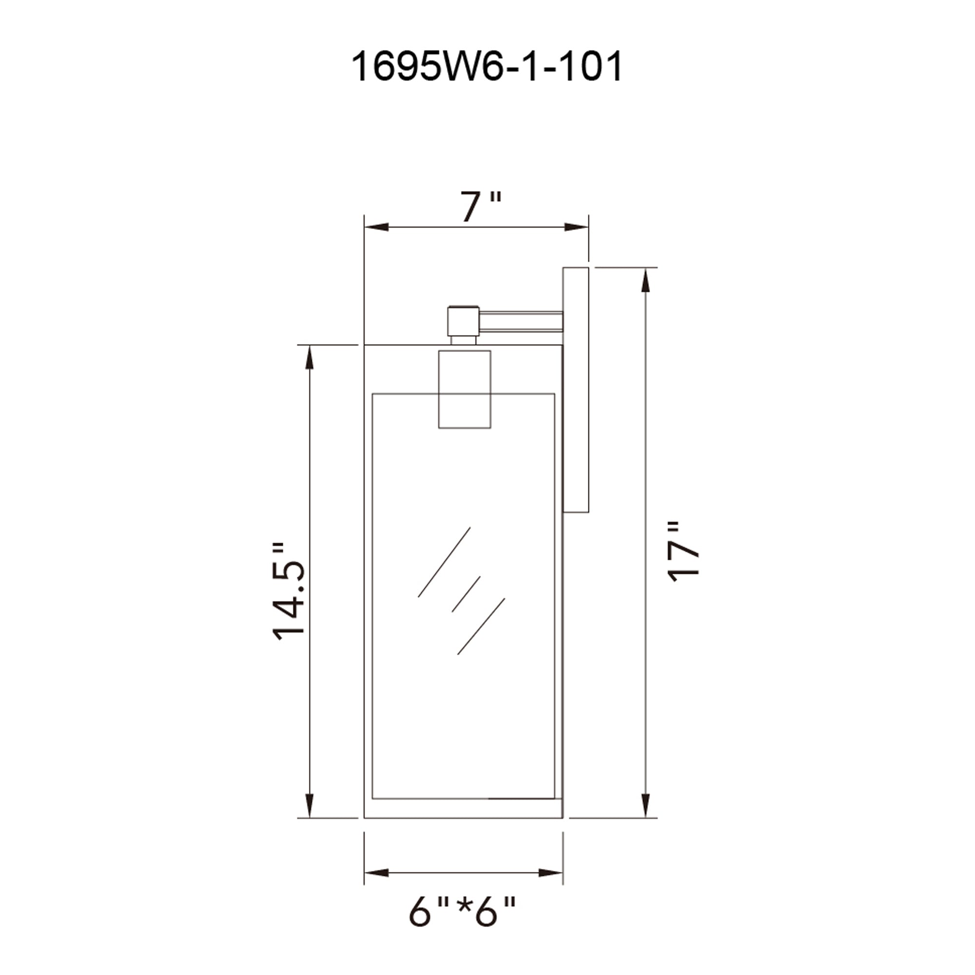Windsor 1 Light Black Outdoor Wall Light - CWI Lighting