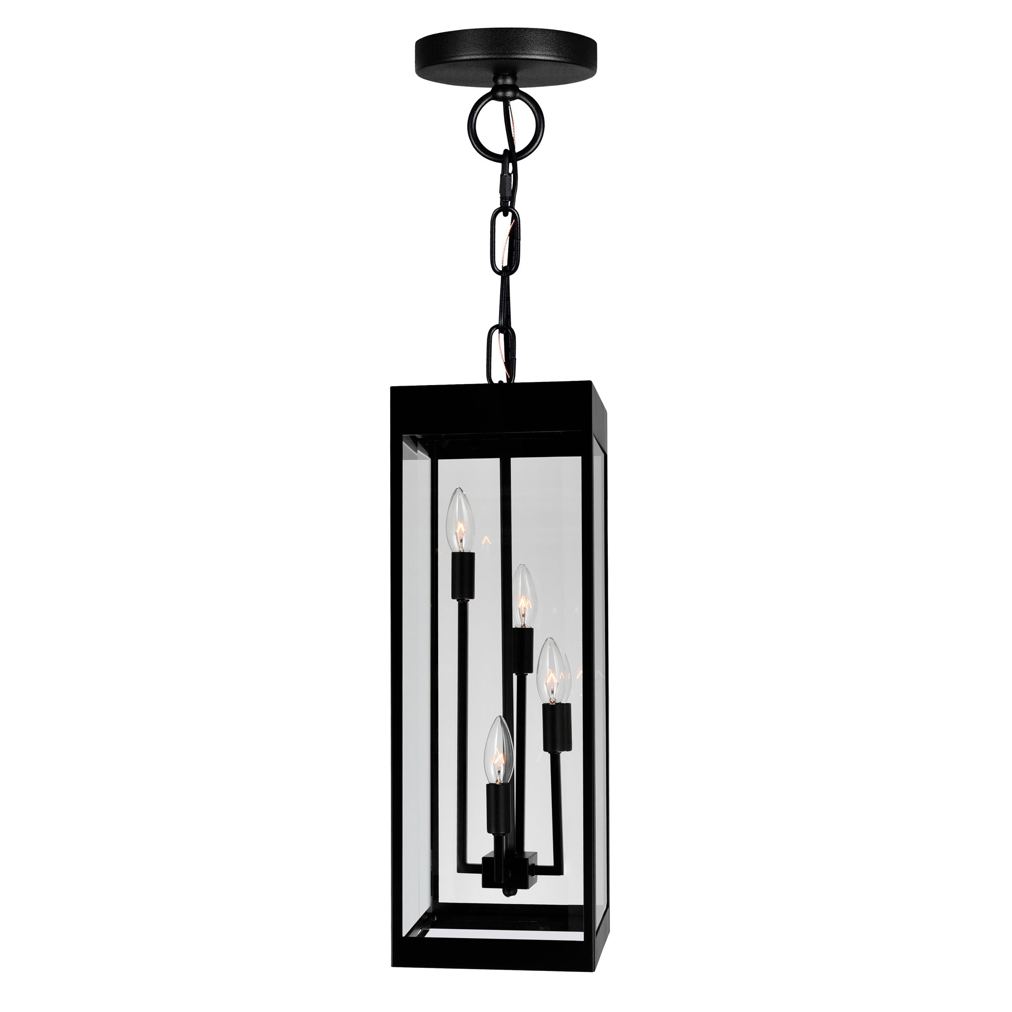 Windsor 4 Light Black Outdoor Pendant - CWI Lighting