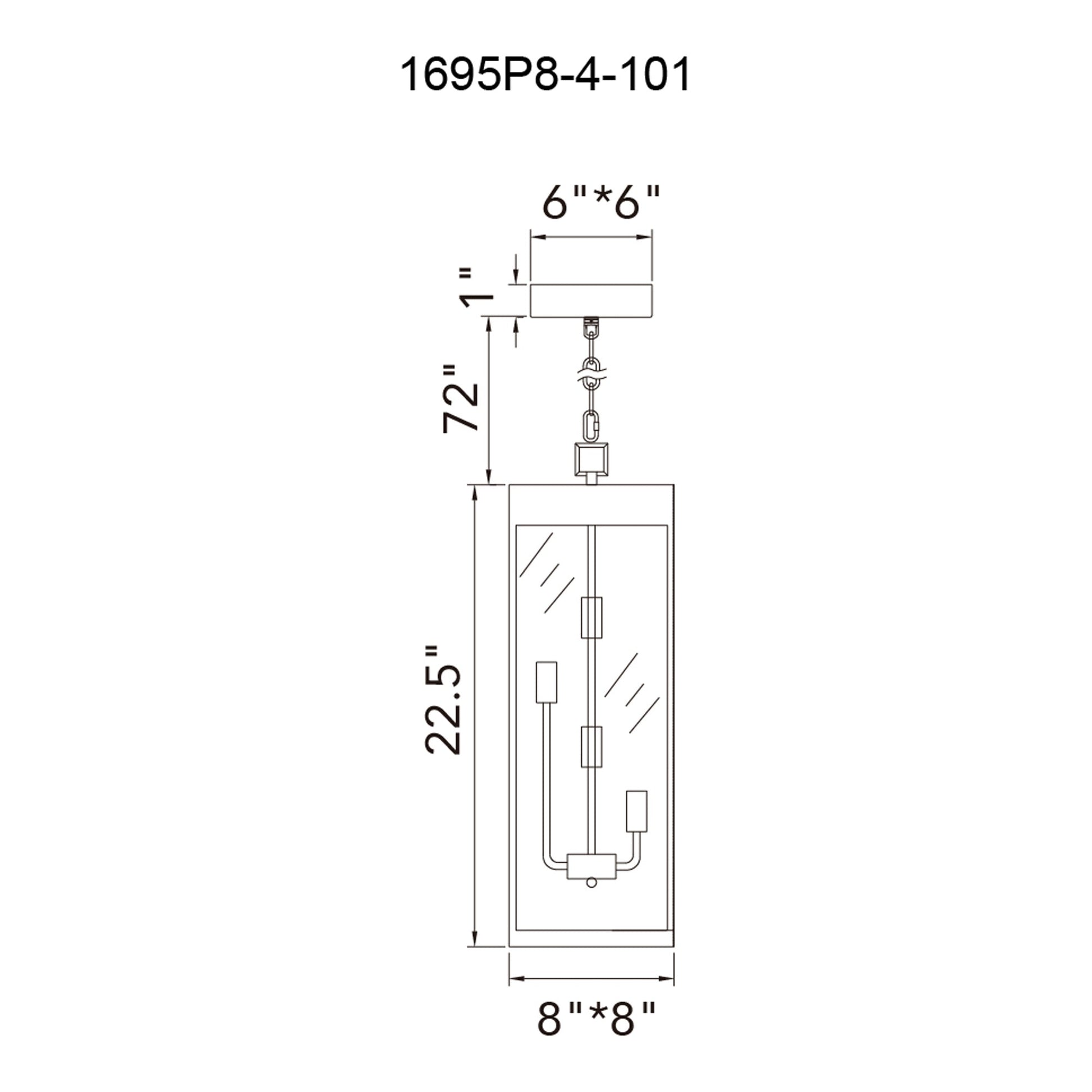 Windsor 4 Light Black Outdoor Pendant - CWI Lighting