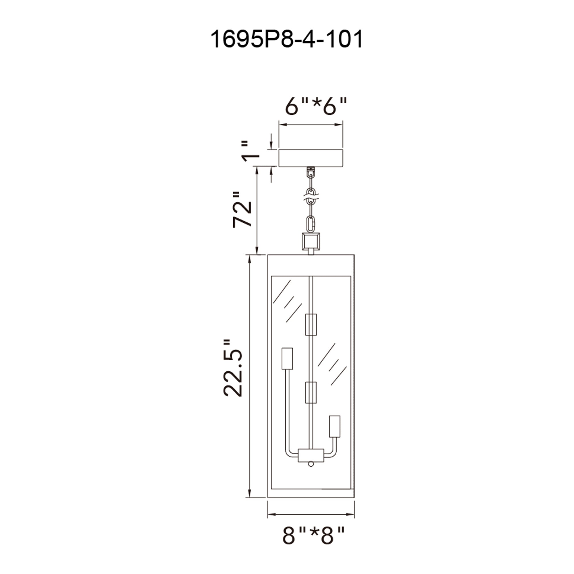 Windsor 4 Light Black Outdoor Pendant - CWI Lighting