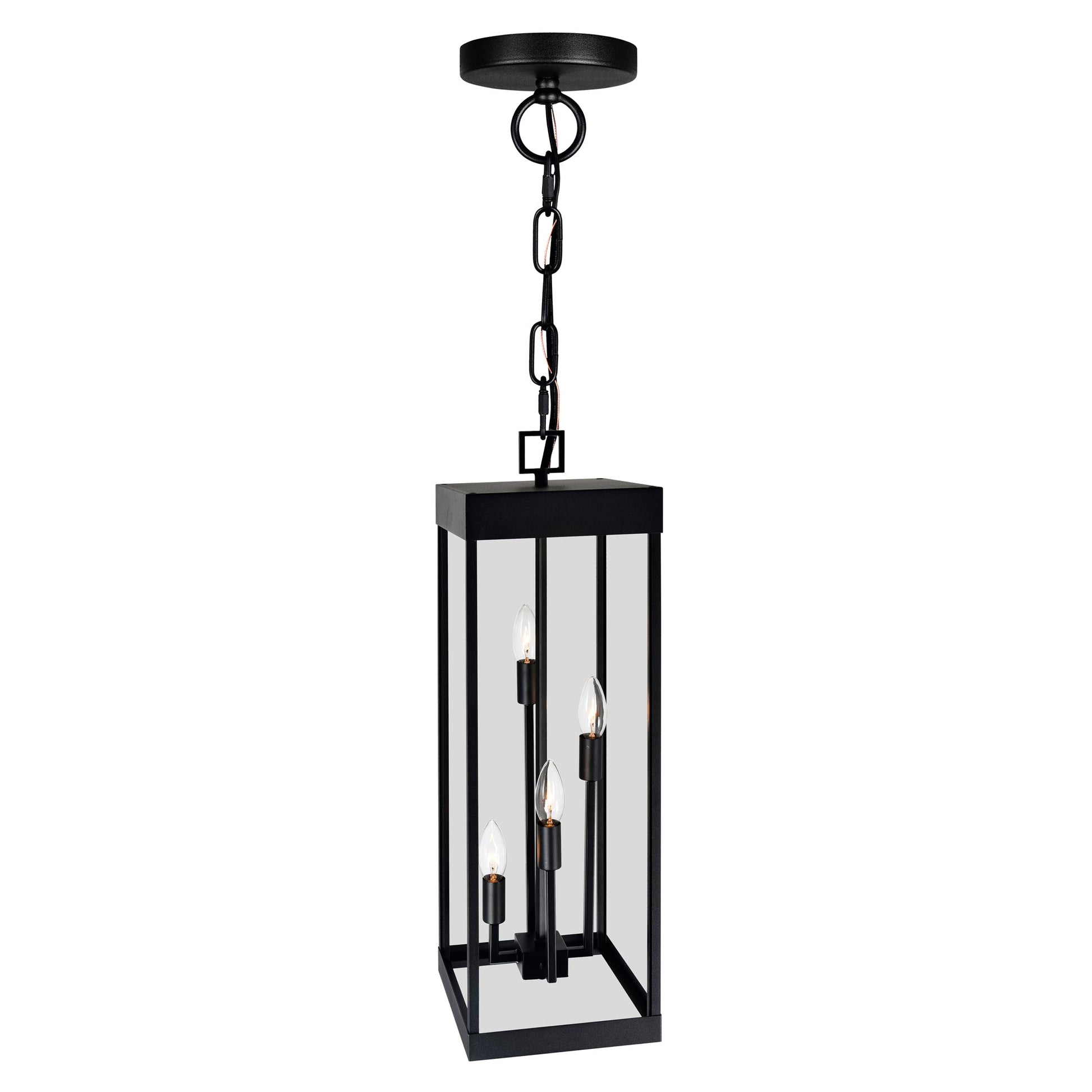 Windsor 4 Light Black Outdoor Pendant - CWI Lighting