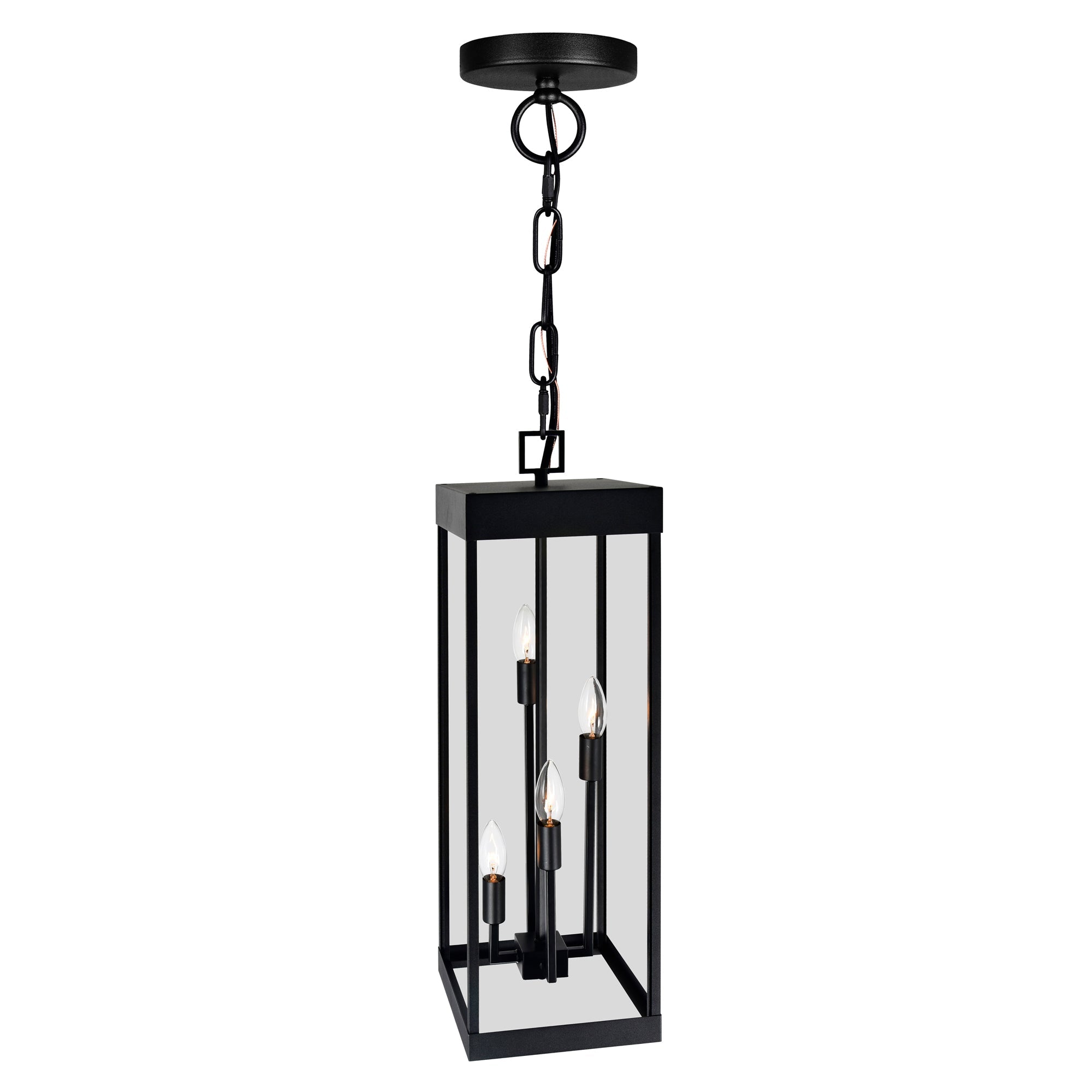 Windsor 4 Light Black Outdoor Pendant - CWI Lighting