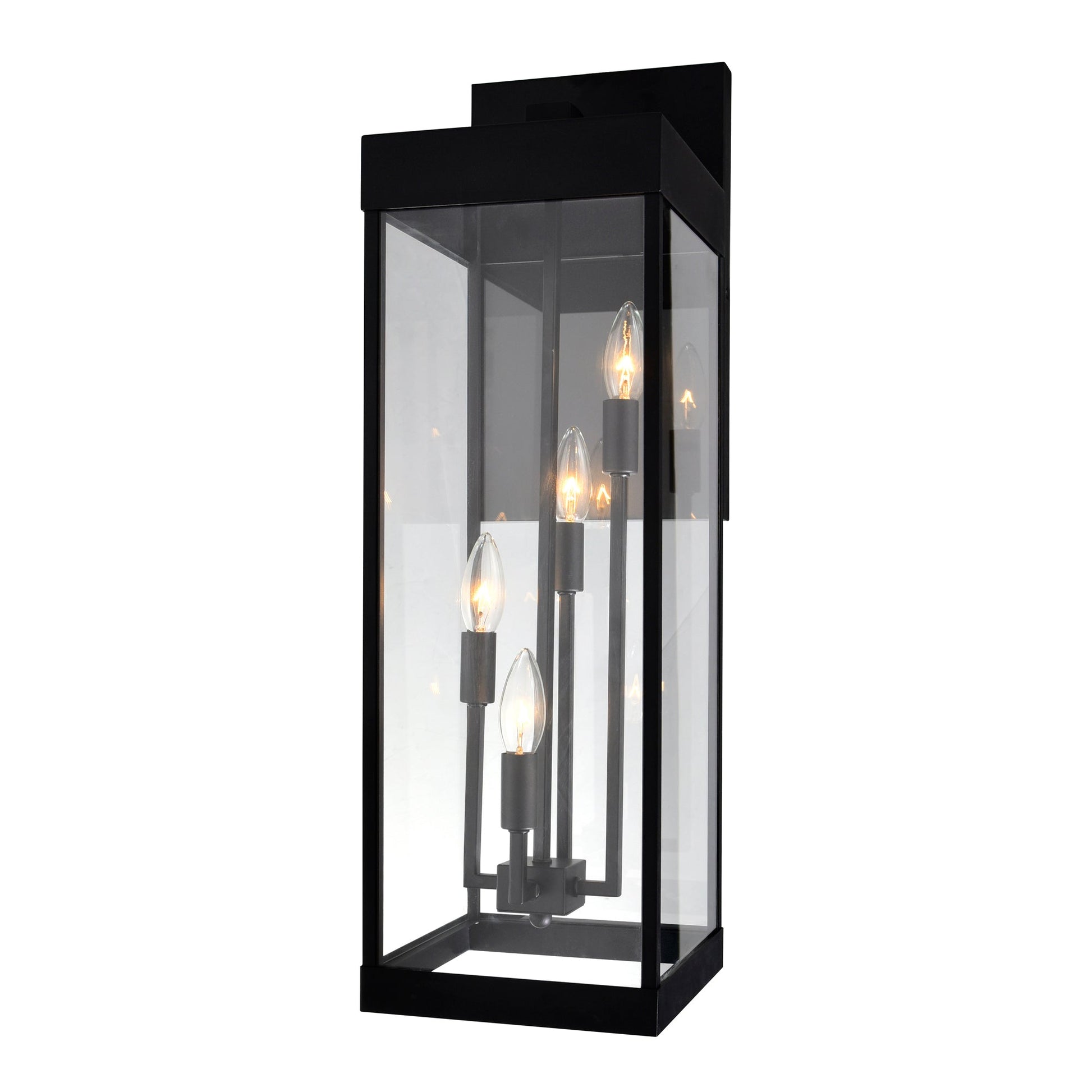 Windsor 4 Light Black Outdoor Wall Light - CWI Lighting