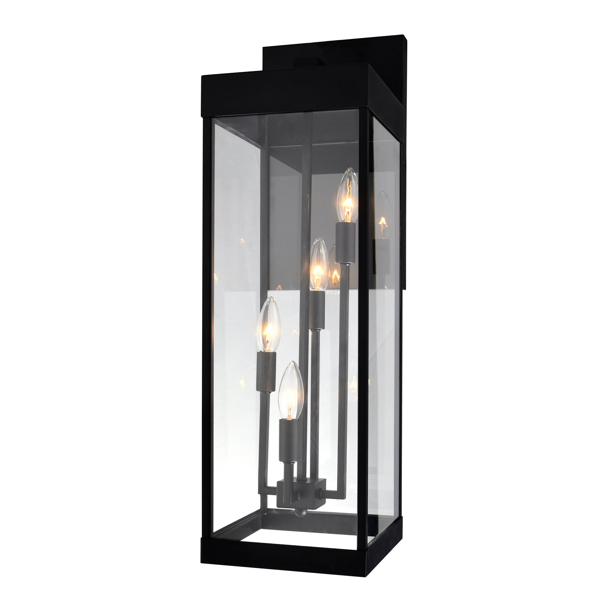 Windsor 4 Light Black Outdoor Wall Light - CWI Lighting