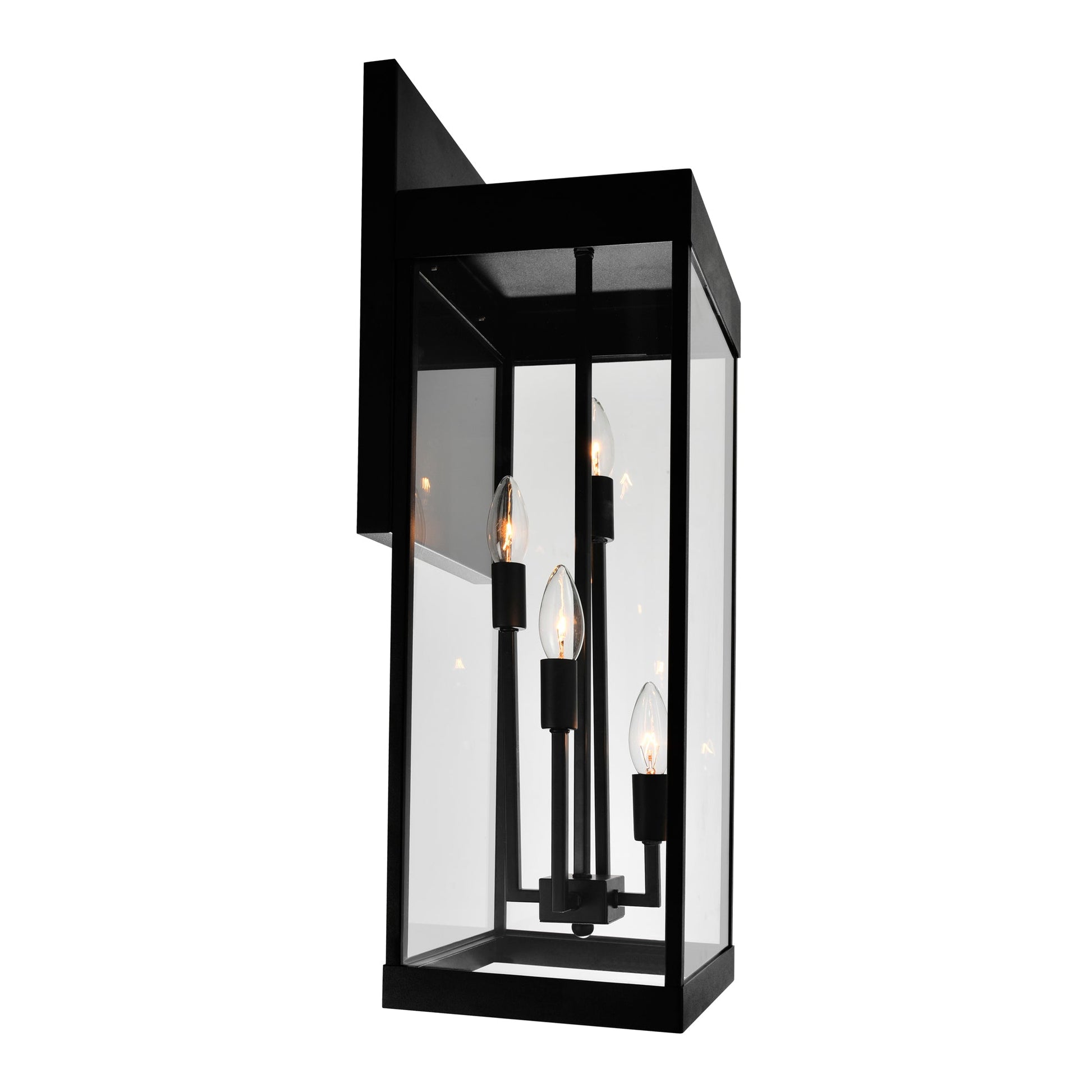 Windsor 4 Light Black Outdoor Wall Light - CWI Lighting