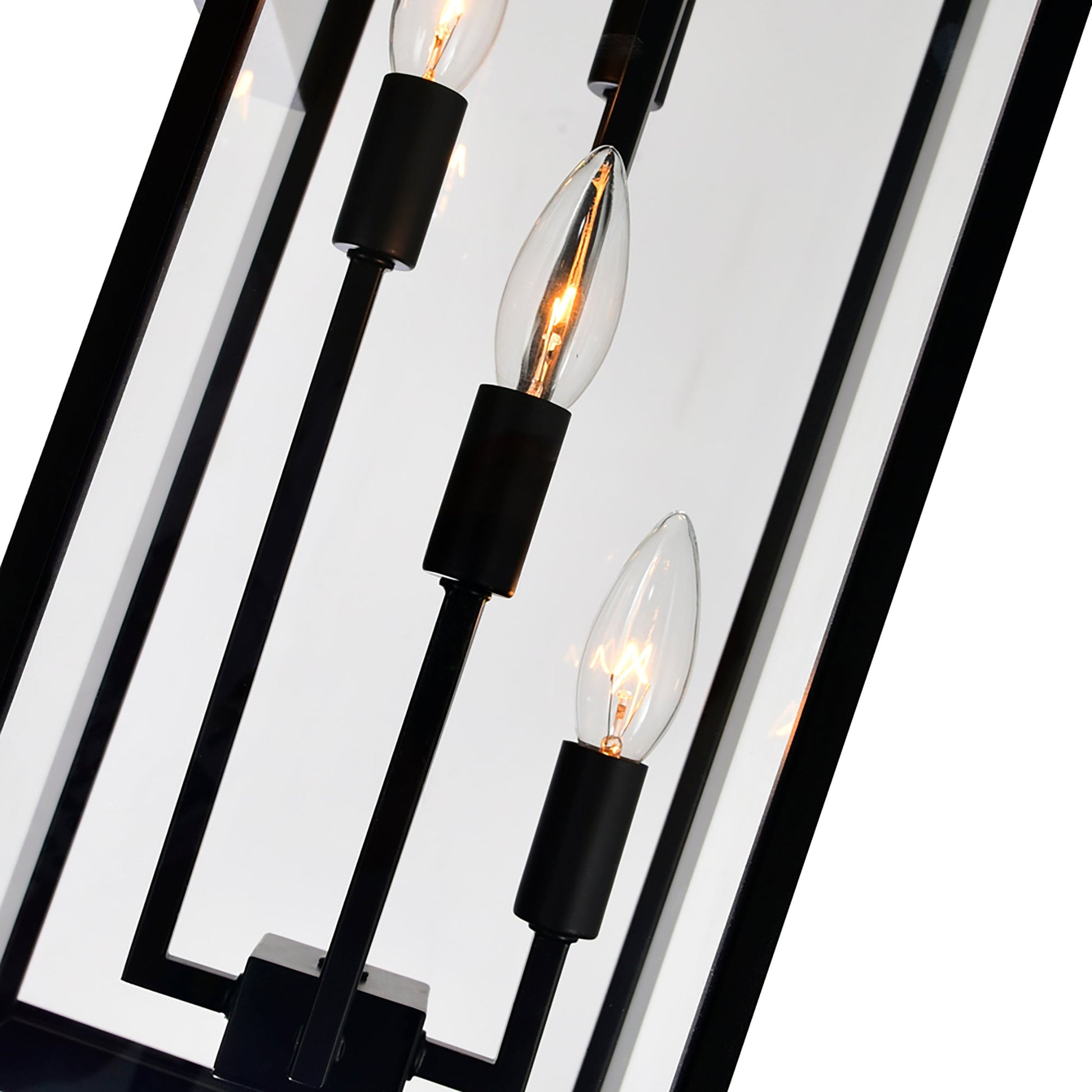 Windsor 4 Light Black Outdoor Wall Light - CWI Lighting