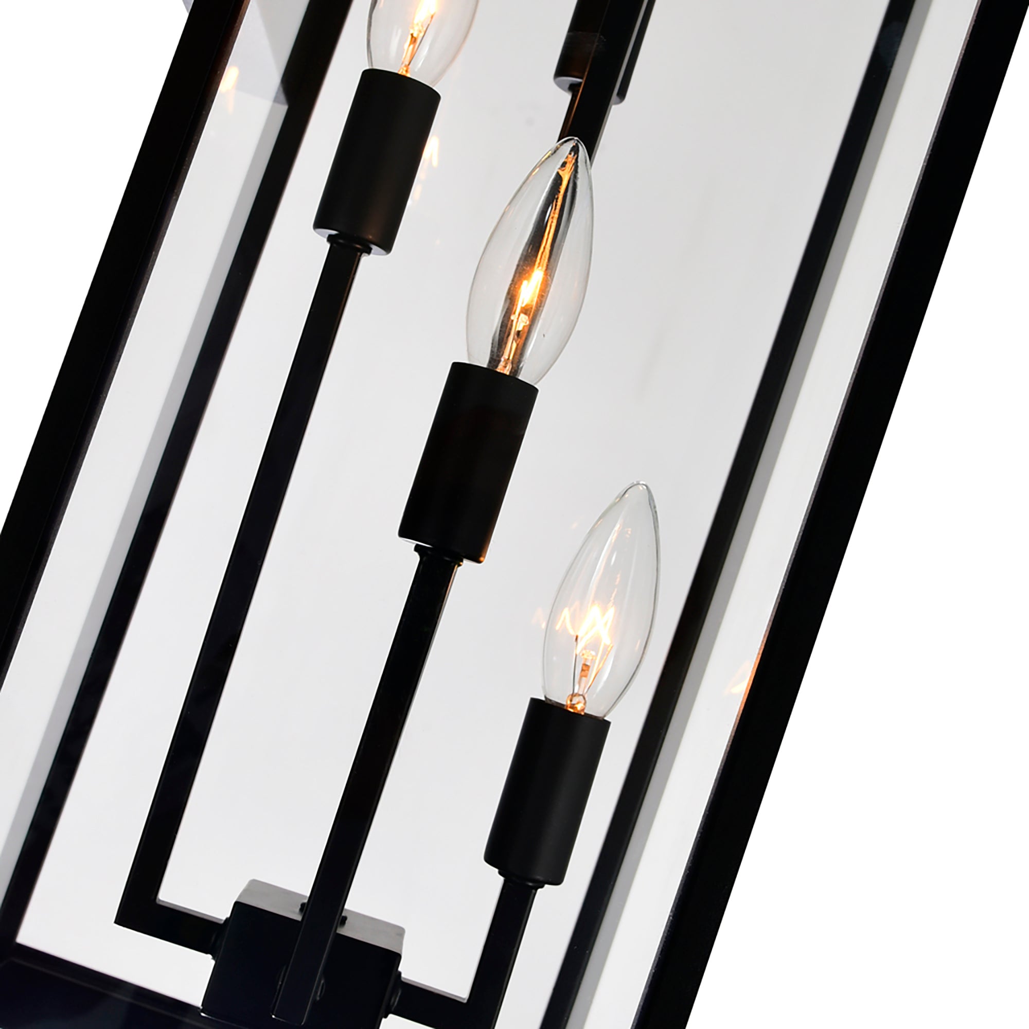 Windsor 4 Light Black Outdoor Wall Light - CWI Lighting