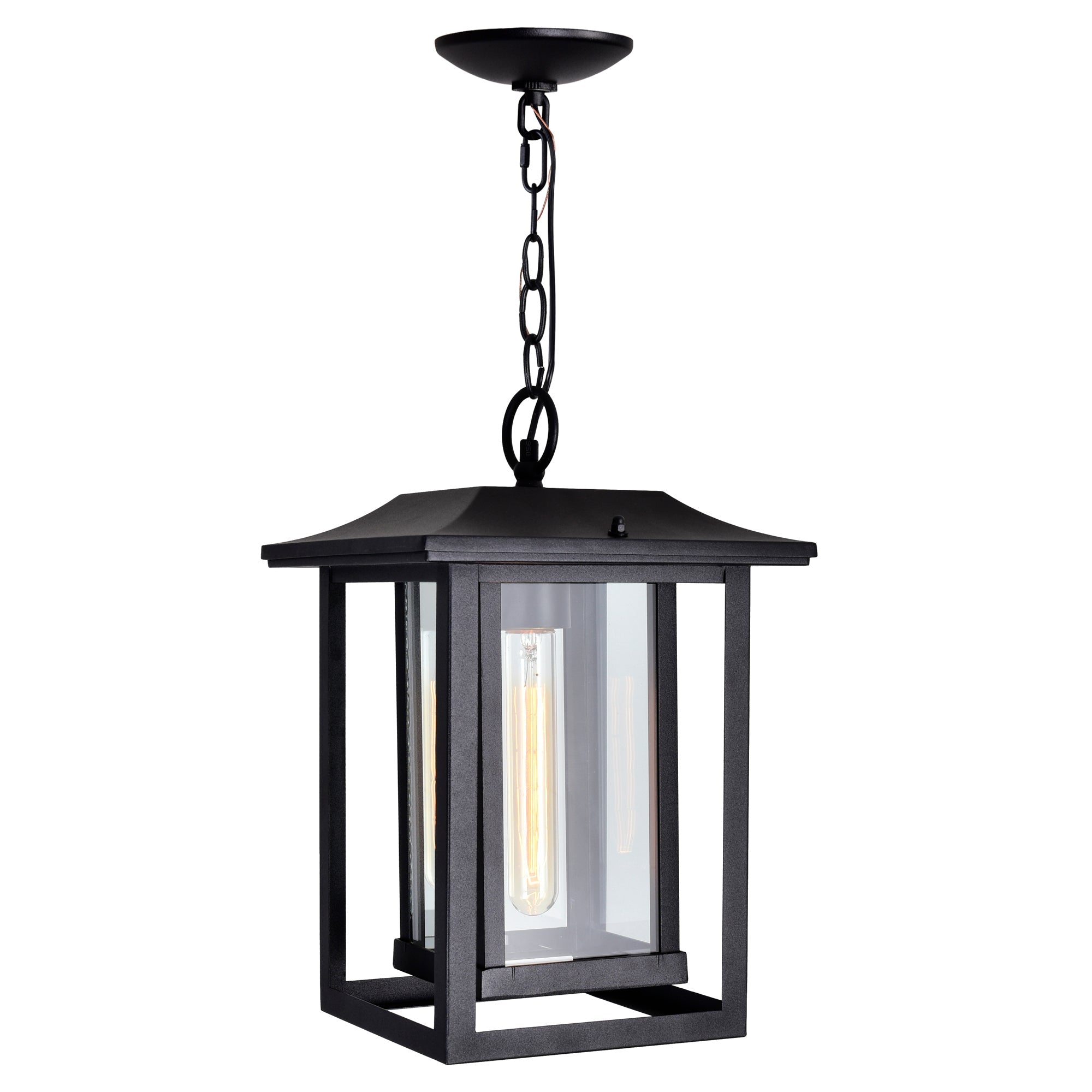 Winfield 1 Light Black Outdoor Pendant - CWI Lighting