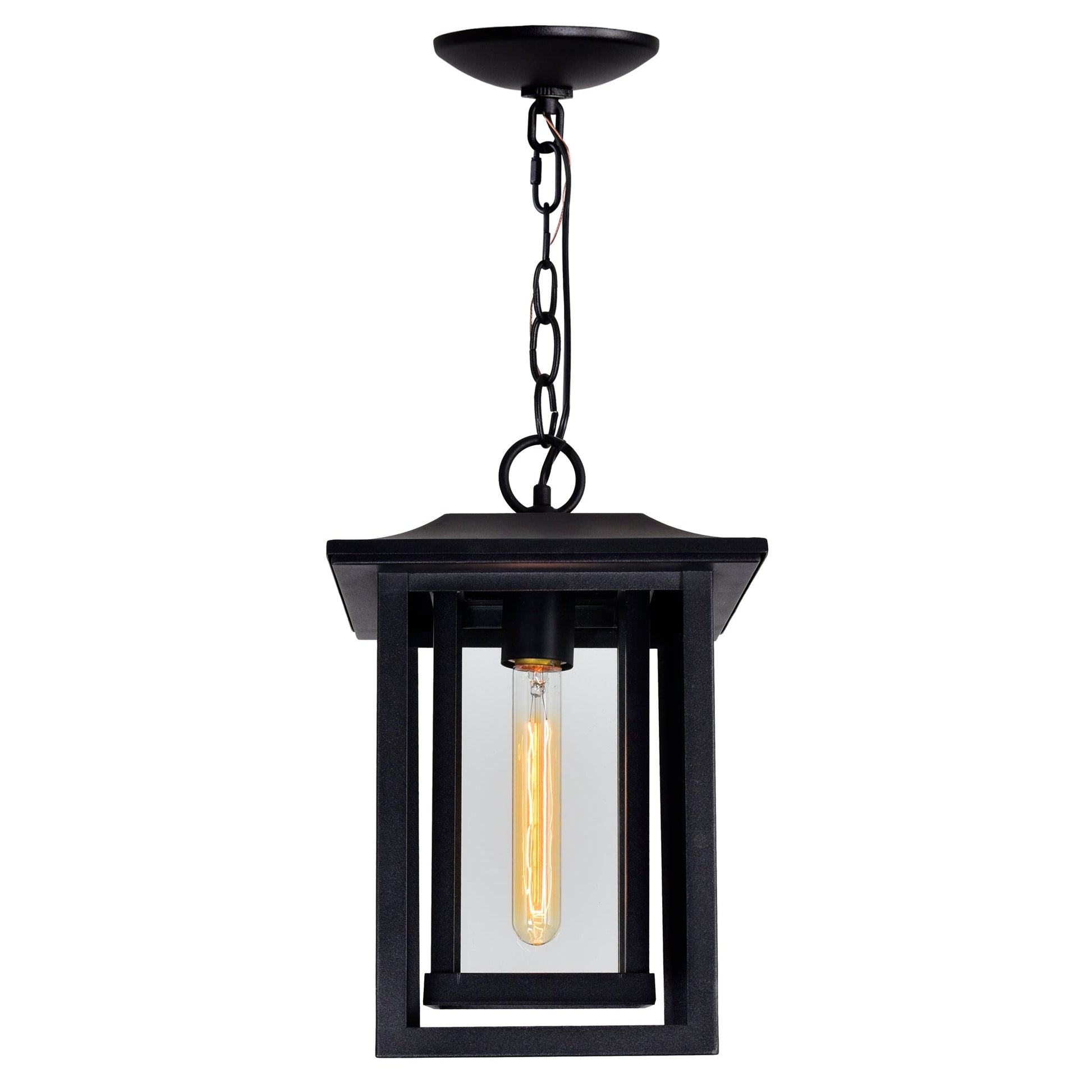Winfield 1 Light Black Outdoor Pendant - CWI Lighting