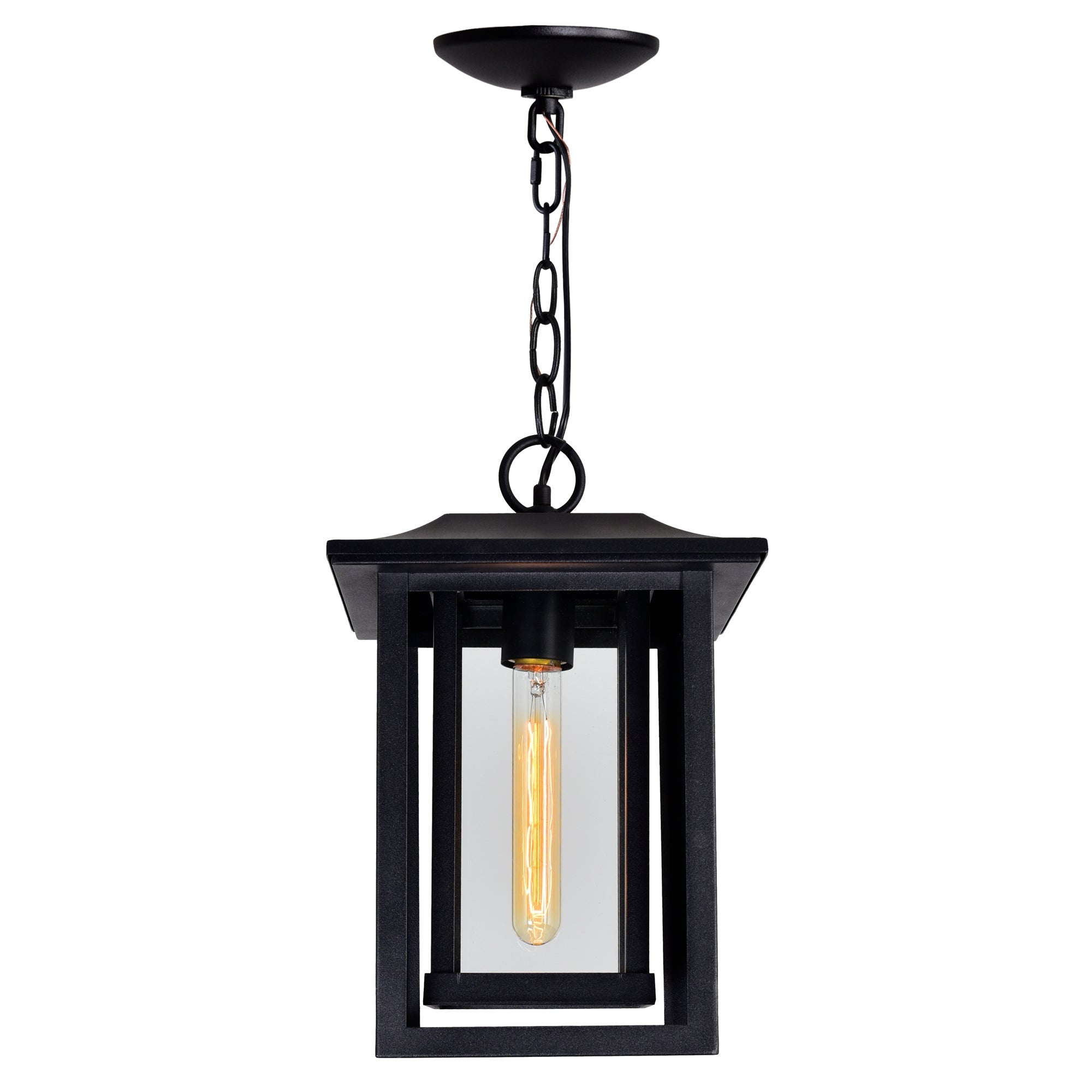 Winfield 1 Light Black Outdoor Pendant - CWI Lighting