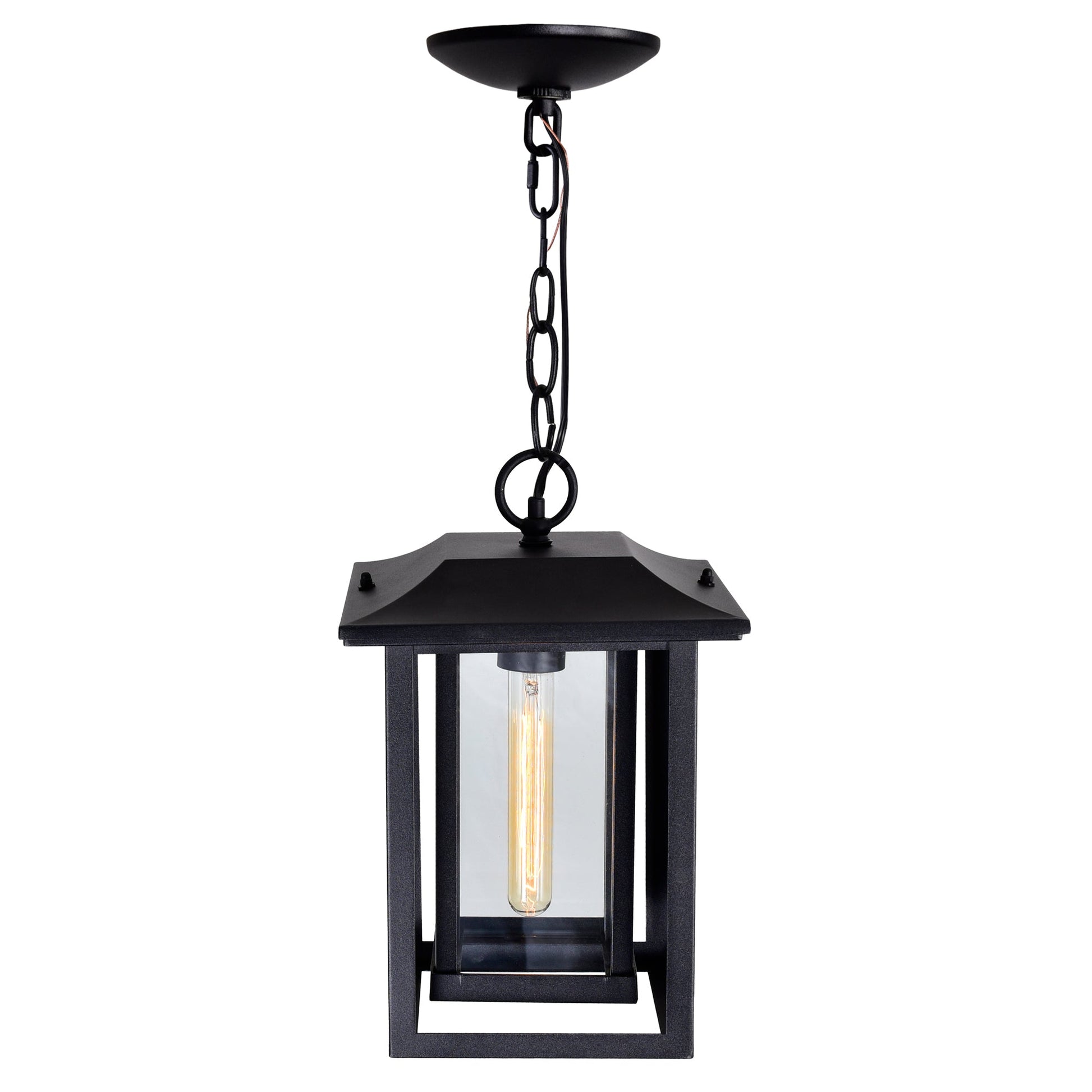 Winfield 1 Light Black Outdoor Pendant - CWI Lighting
