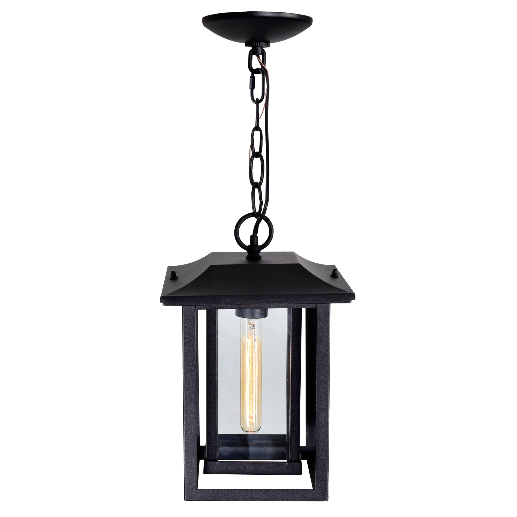 Winfield 1 Light Black Outdoor Pendant - CWI Lighting