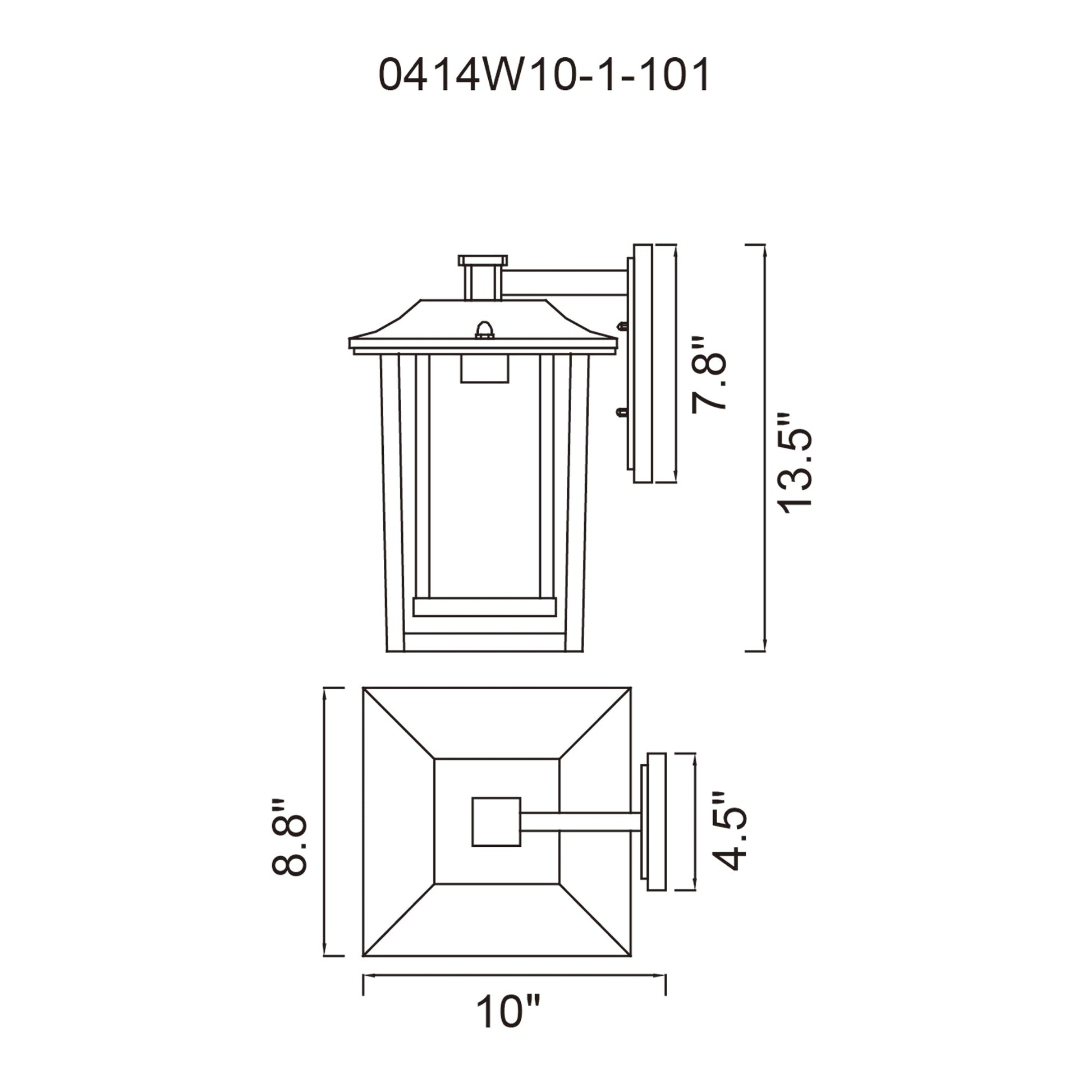 Winfield 1 Light Black Outdoor Wall Light - CWI Lighting