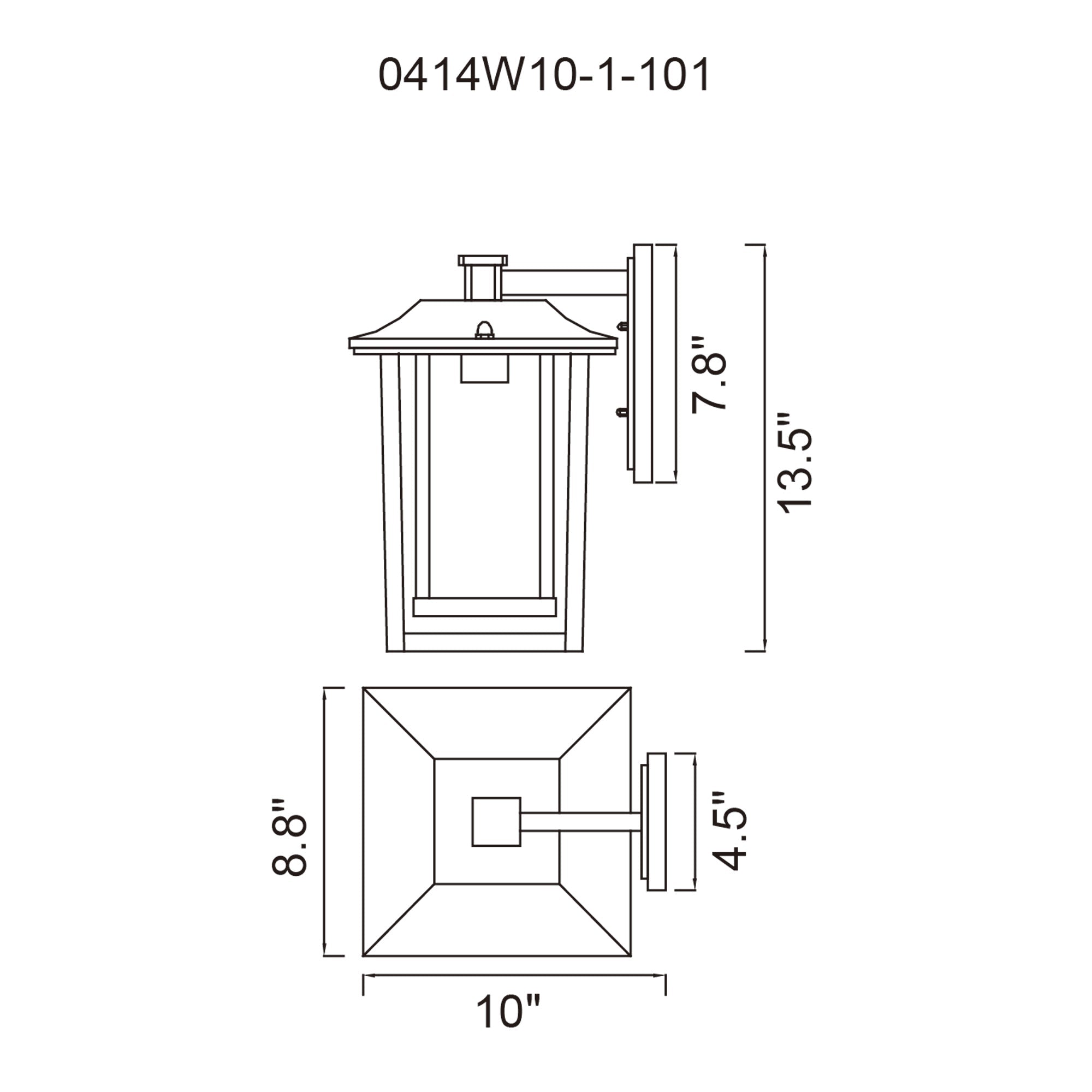 Winfield 1 Light Black Outdoor Wall Light - CWI Lighting